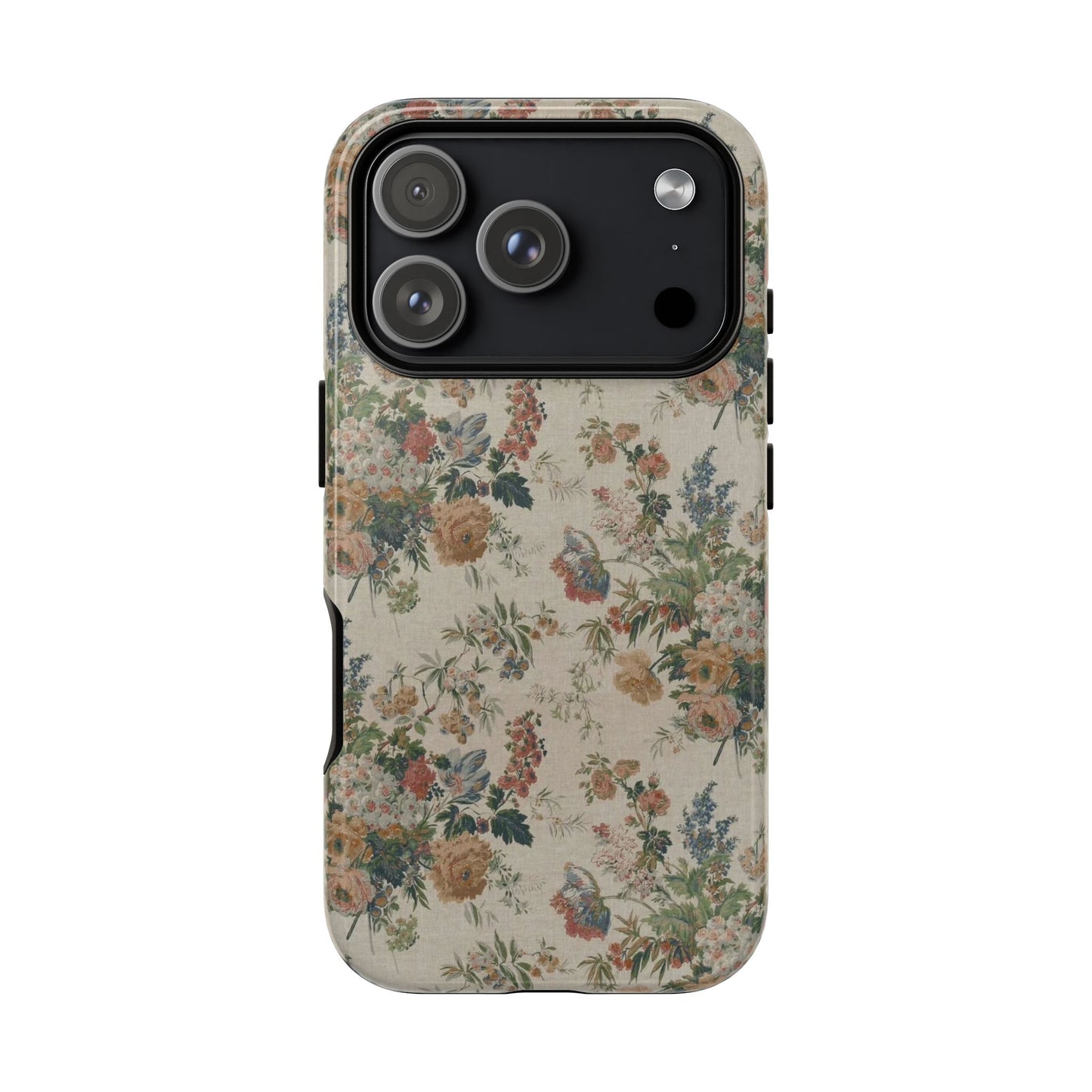 Floral Vintage Tough Phone Case – Antique Rose Pattern