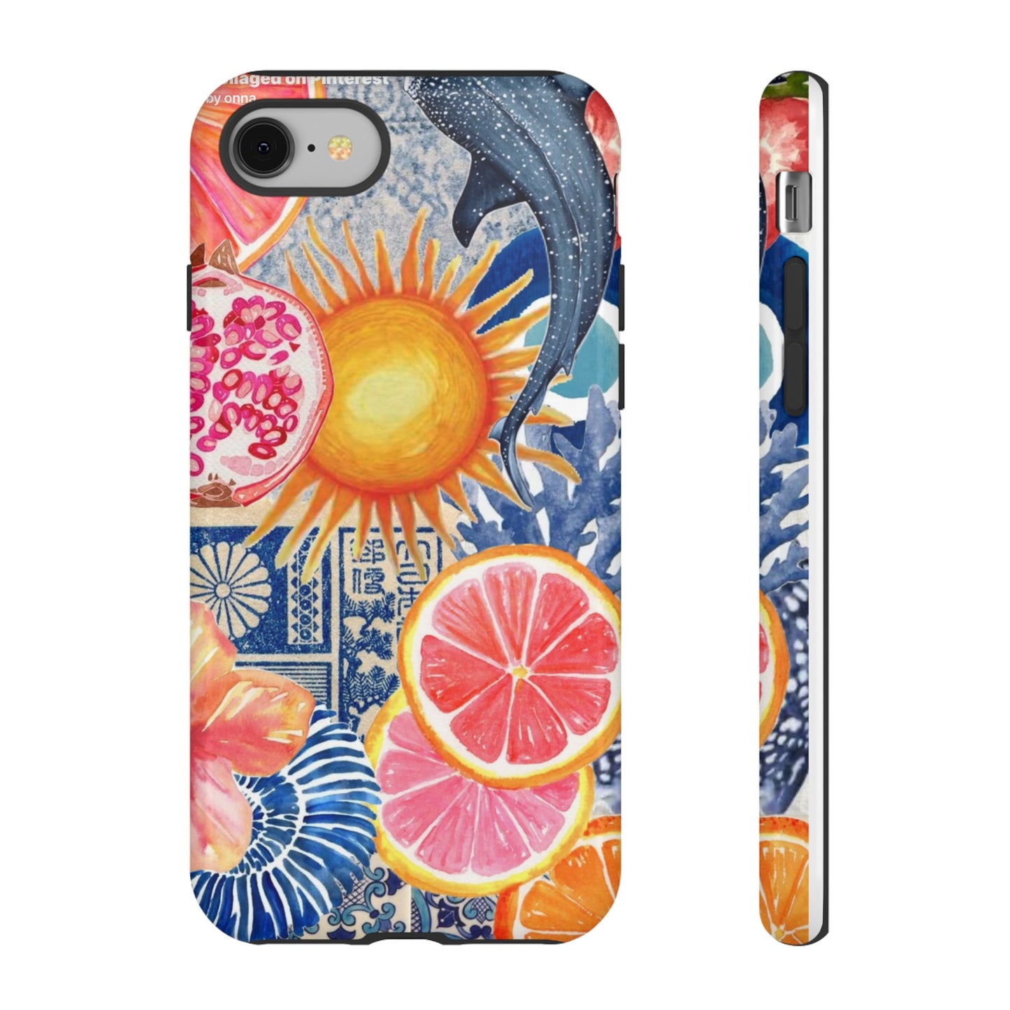 Tough Cases — Tropical Citrus Sun & Dolphin Phone Case