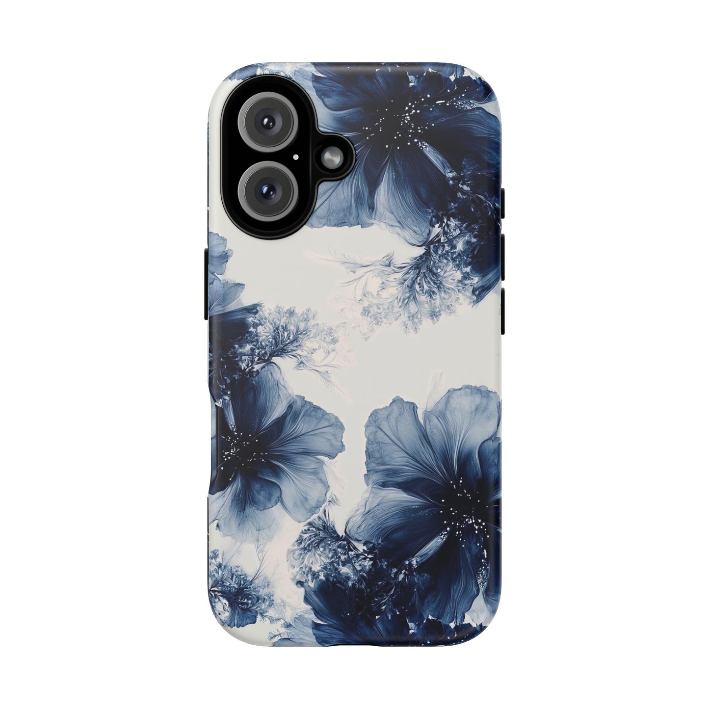 Floral Indigo Tough Phone Case — Blue Botanical Protective Cover