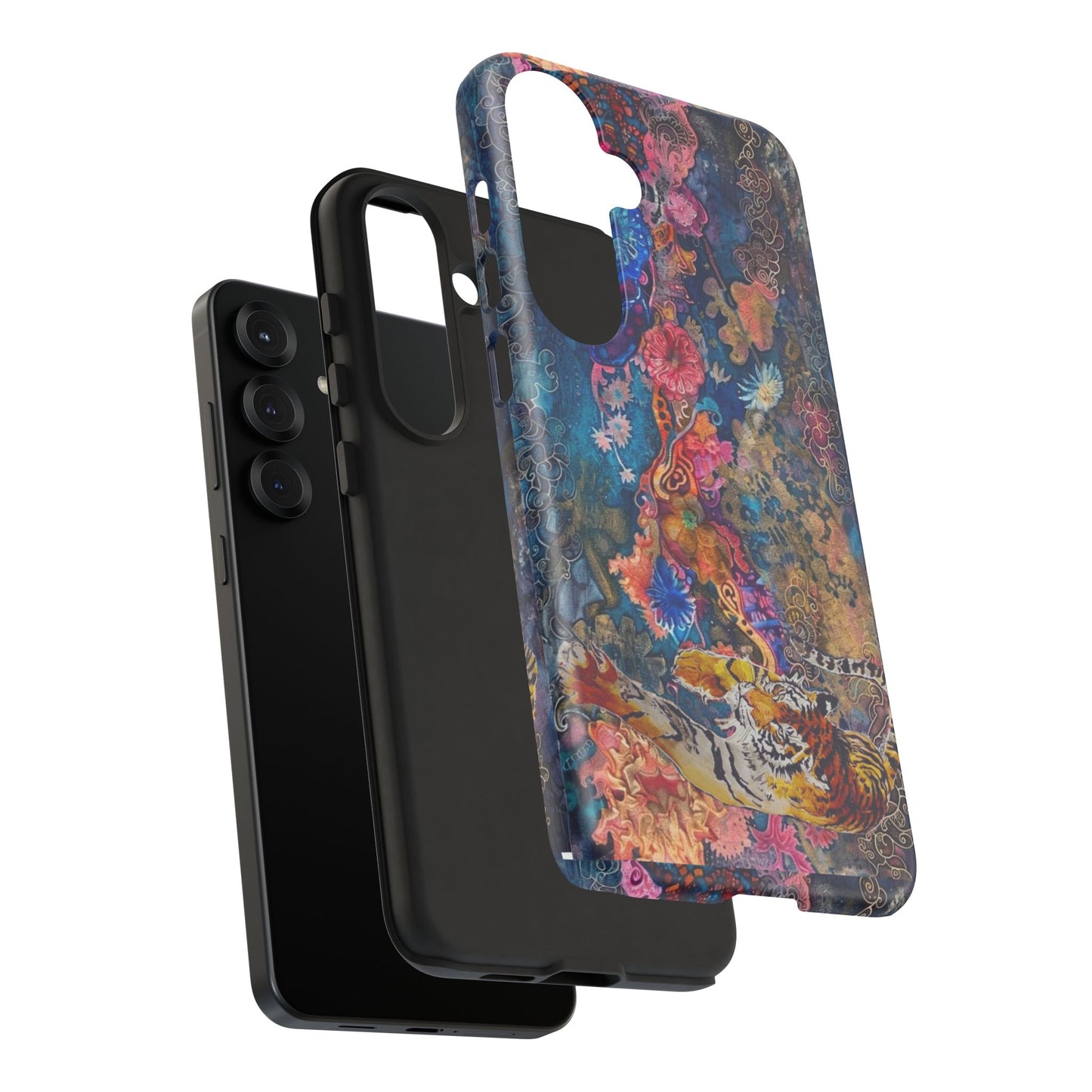 Phone Case - Colorful Floral Tiger Tough Case