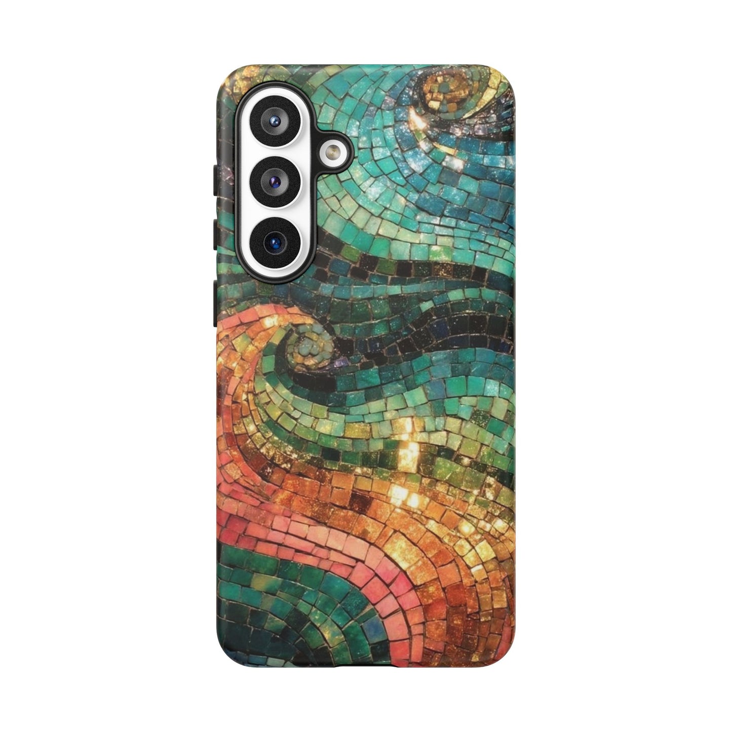 Mosaic Wave Phone Case – Colorful Artistic Tile Design Tough Case
