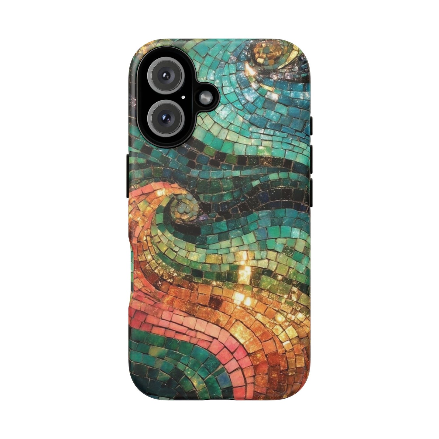 Mosaic Wave Phone Case – Colorful Artistic Tile Design Tough Case