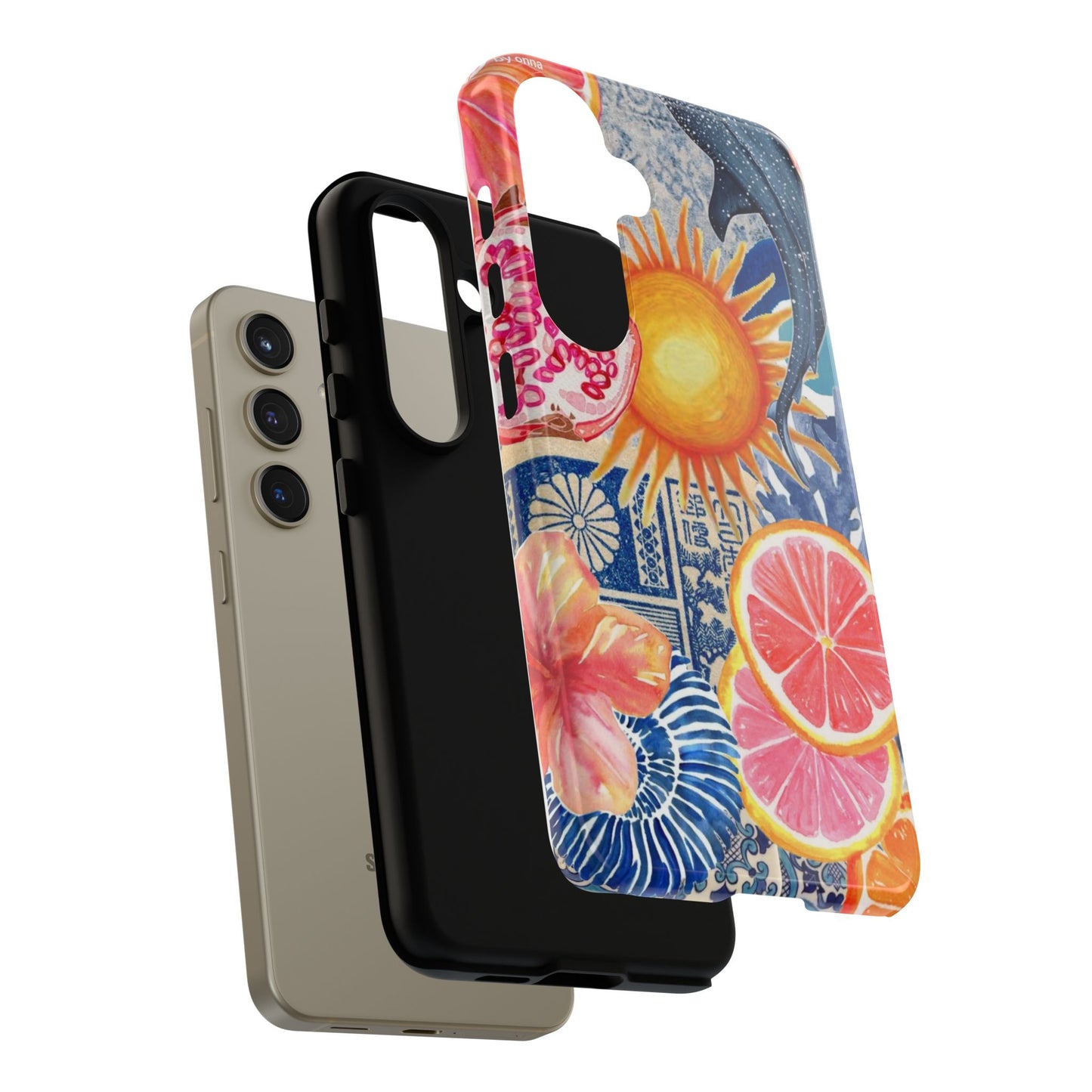 Tough Cases — Tropical Citrus Sun & Dolphin Phone Case
