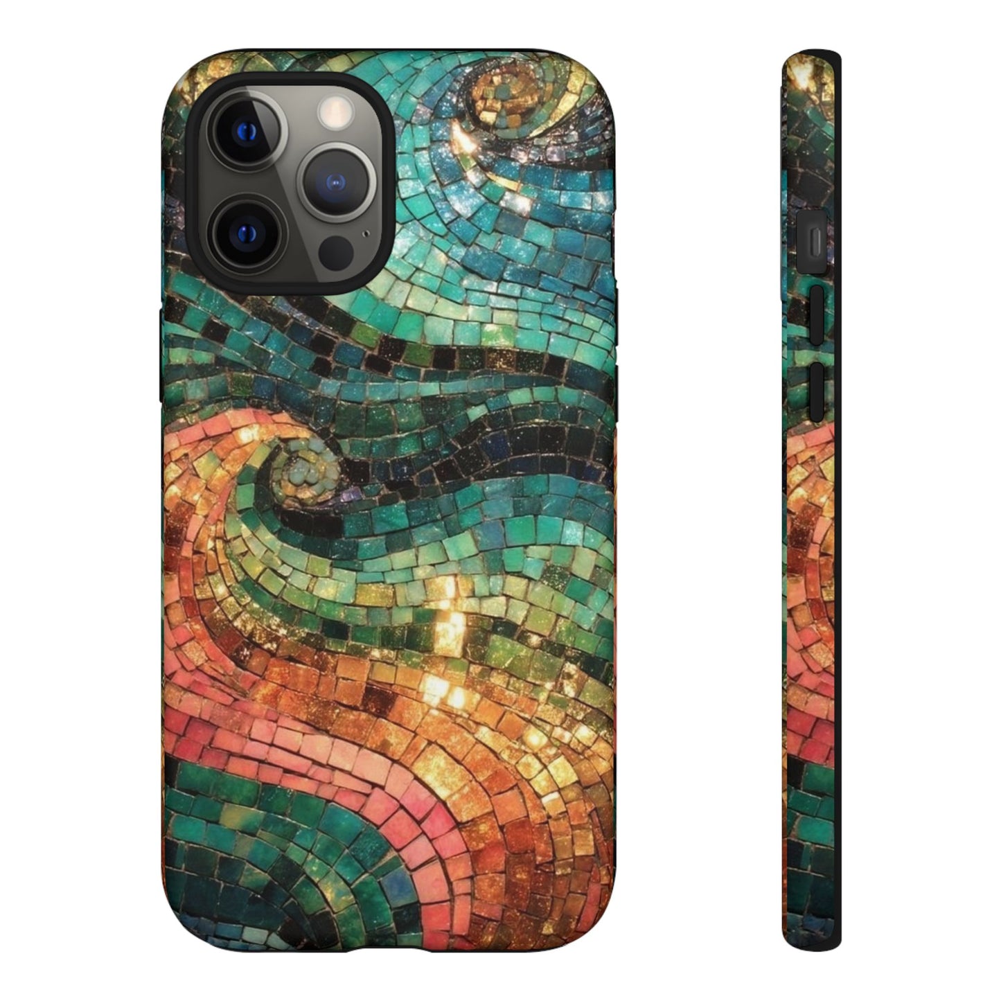 Mosaic Wave Phone Case – Colorful Artistic Tile Design Tough Case