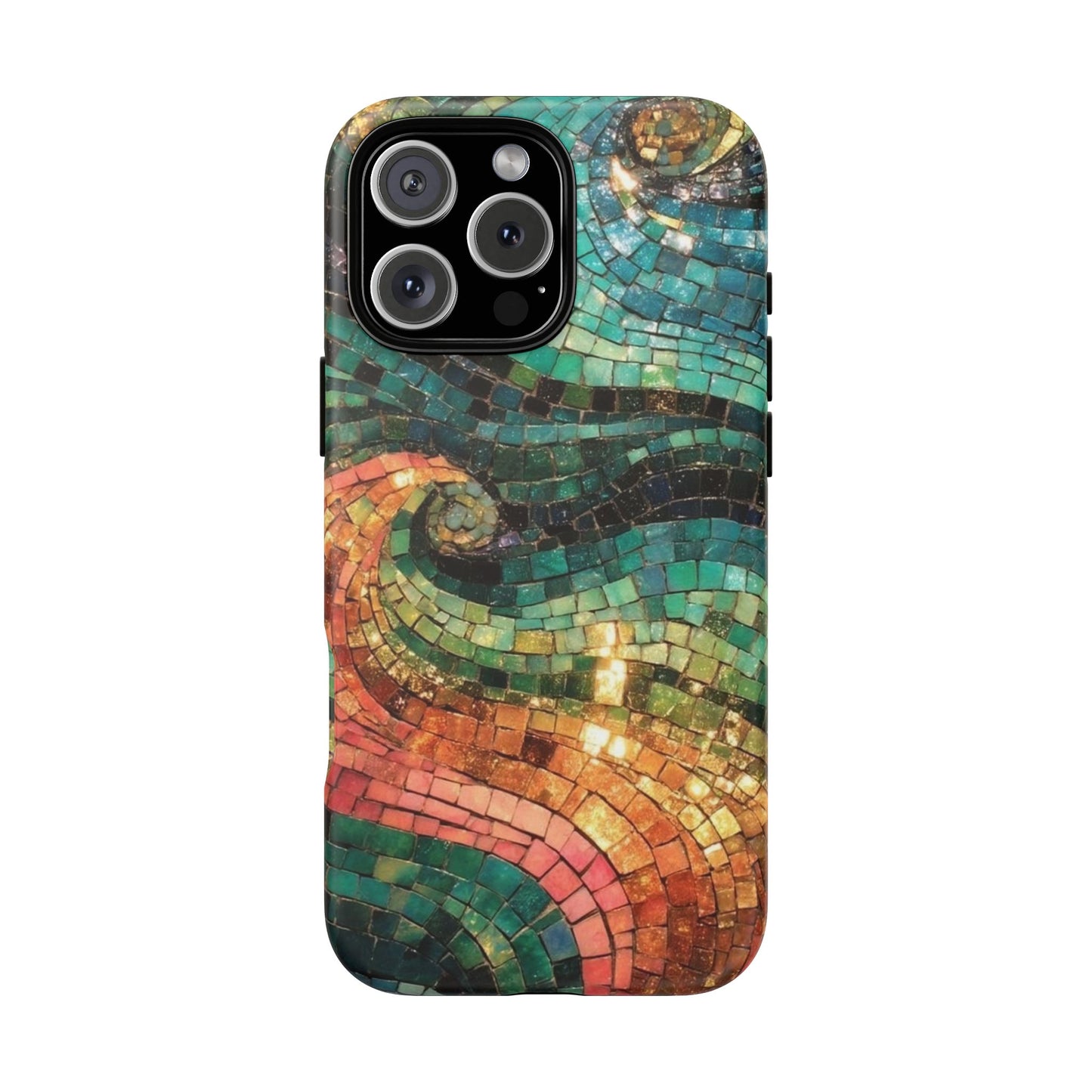 Mosaic Wave Phone Case – Colorful Artistic Tile Design Tough Case
