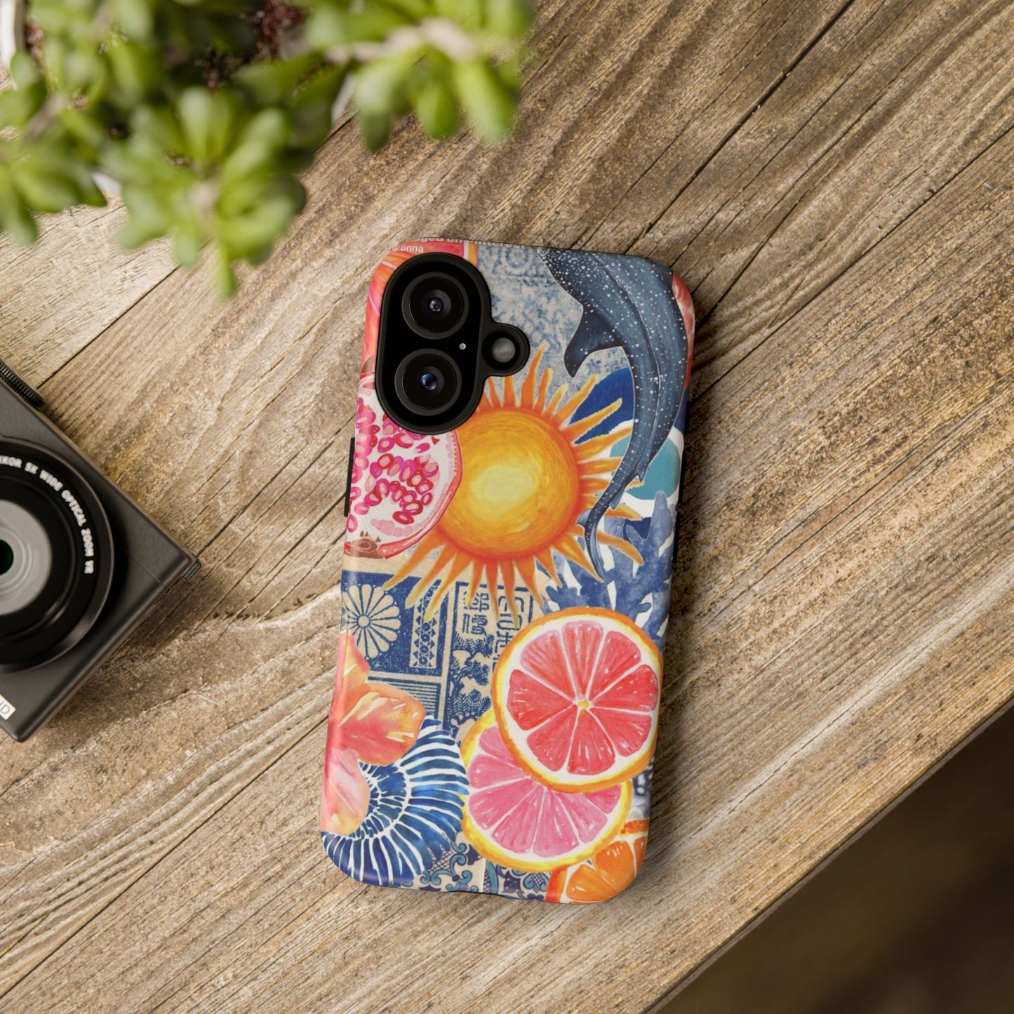 Tough Cases — Tropical Citrus Sun & Dolphin Phone Case