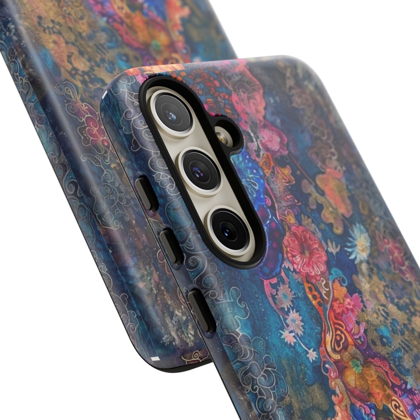 Phone Case - Colorful Floral Tiger Tough Case