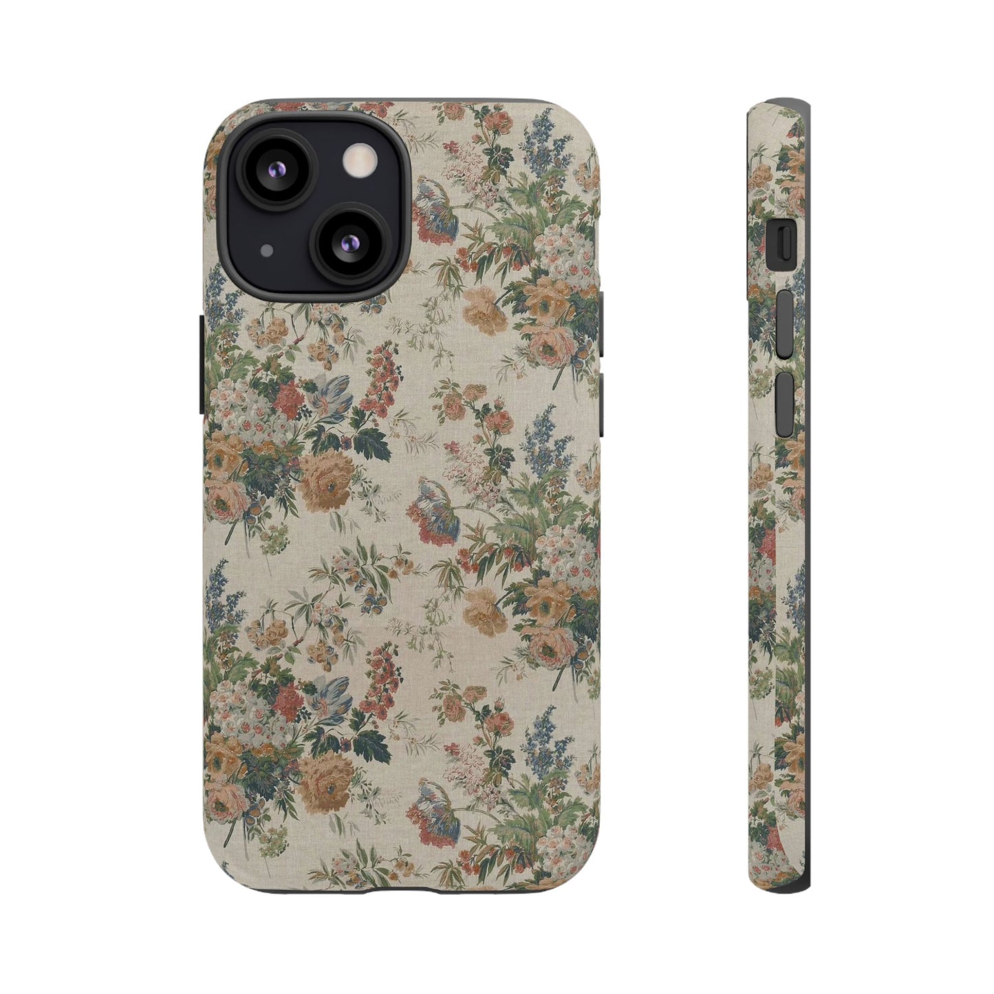 Floral Vintage Tough Phone Case – Antique Rose Pattern