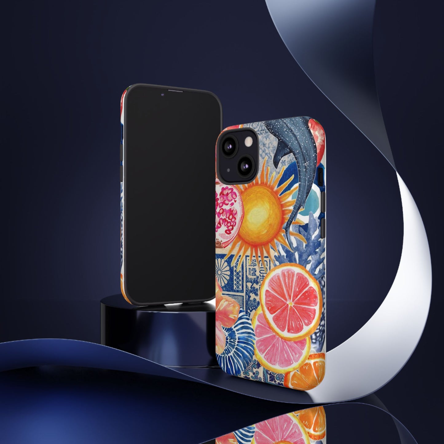 Tough Cases — Tropical Citrus Sun & Dolphin Phone Case