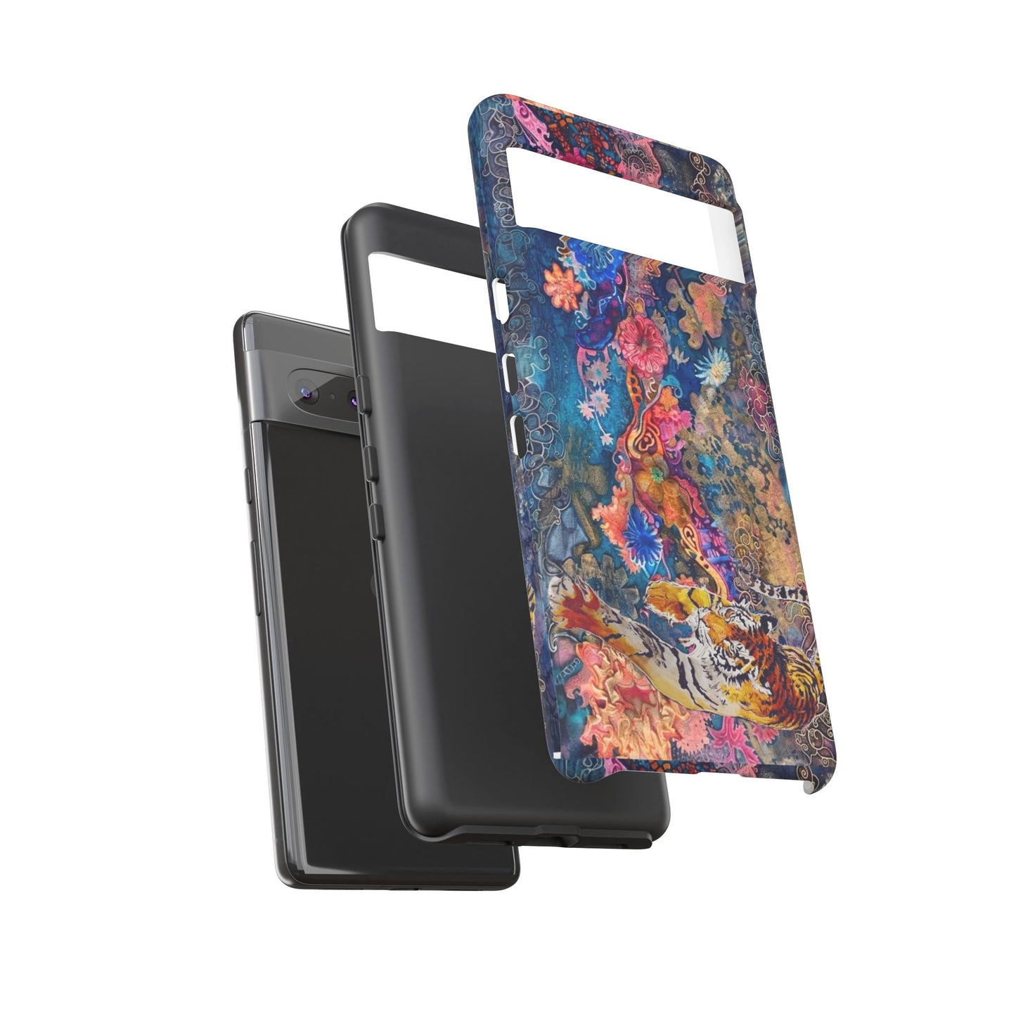Phone Case - Colorful Floral Tiger Tough Case