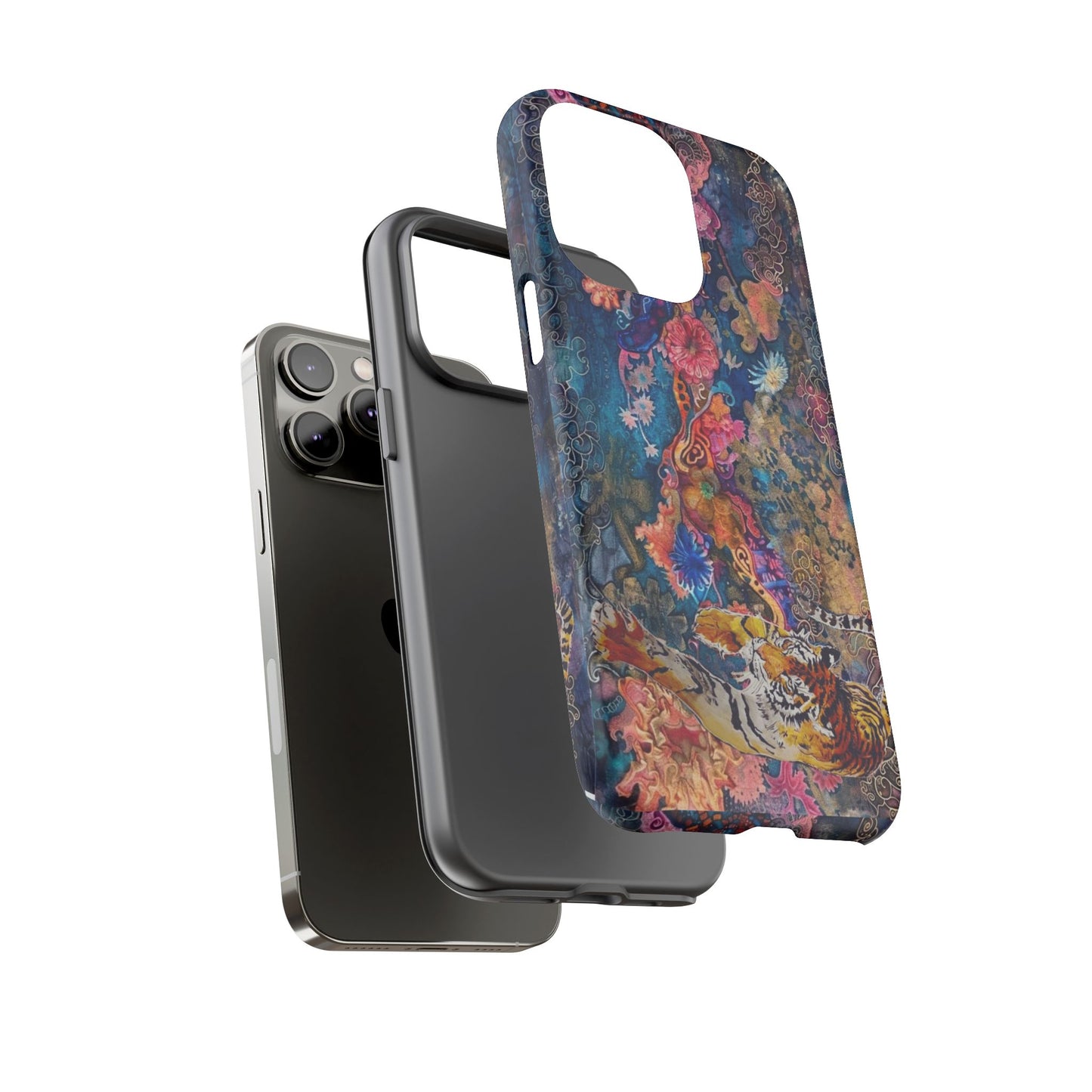 Phone Case - Colorful Floral Tiger Tough Case