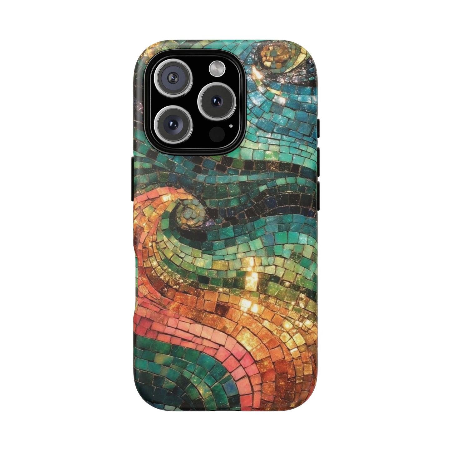 Mosaic Wave Phone Case – Colorful Artistic Tile Design Tough Case