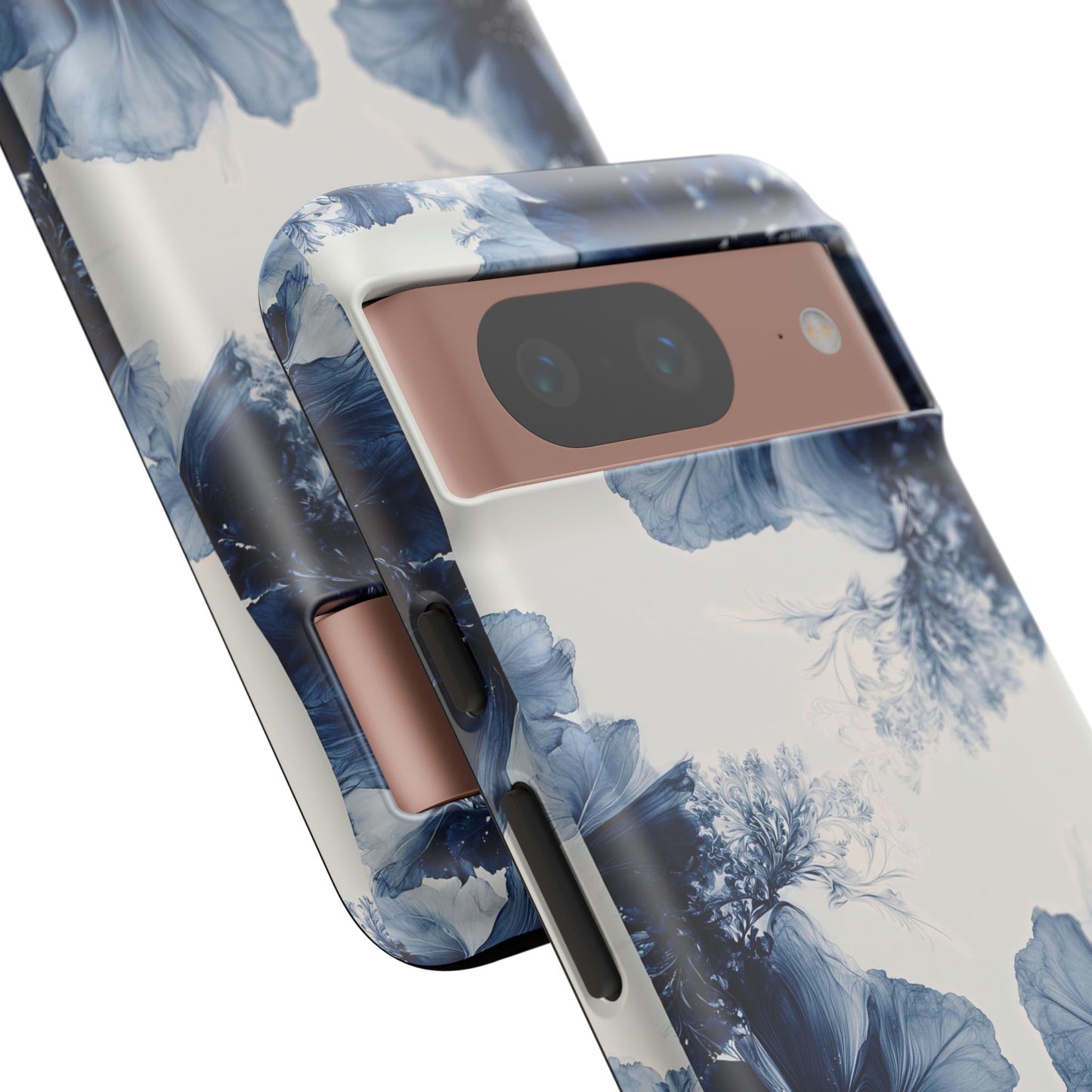 Floral Indigo Tough Phone Case — Blue Botanical Protective Cover