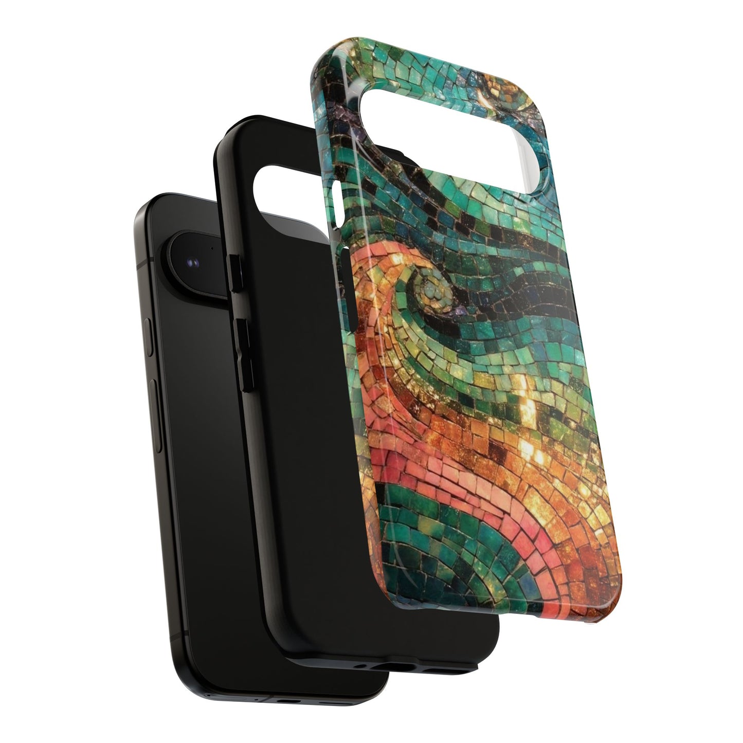 Mosaic Wave Phone Case – Colorful Artistic Tile Design Tough Case