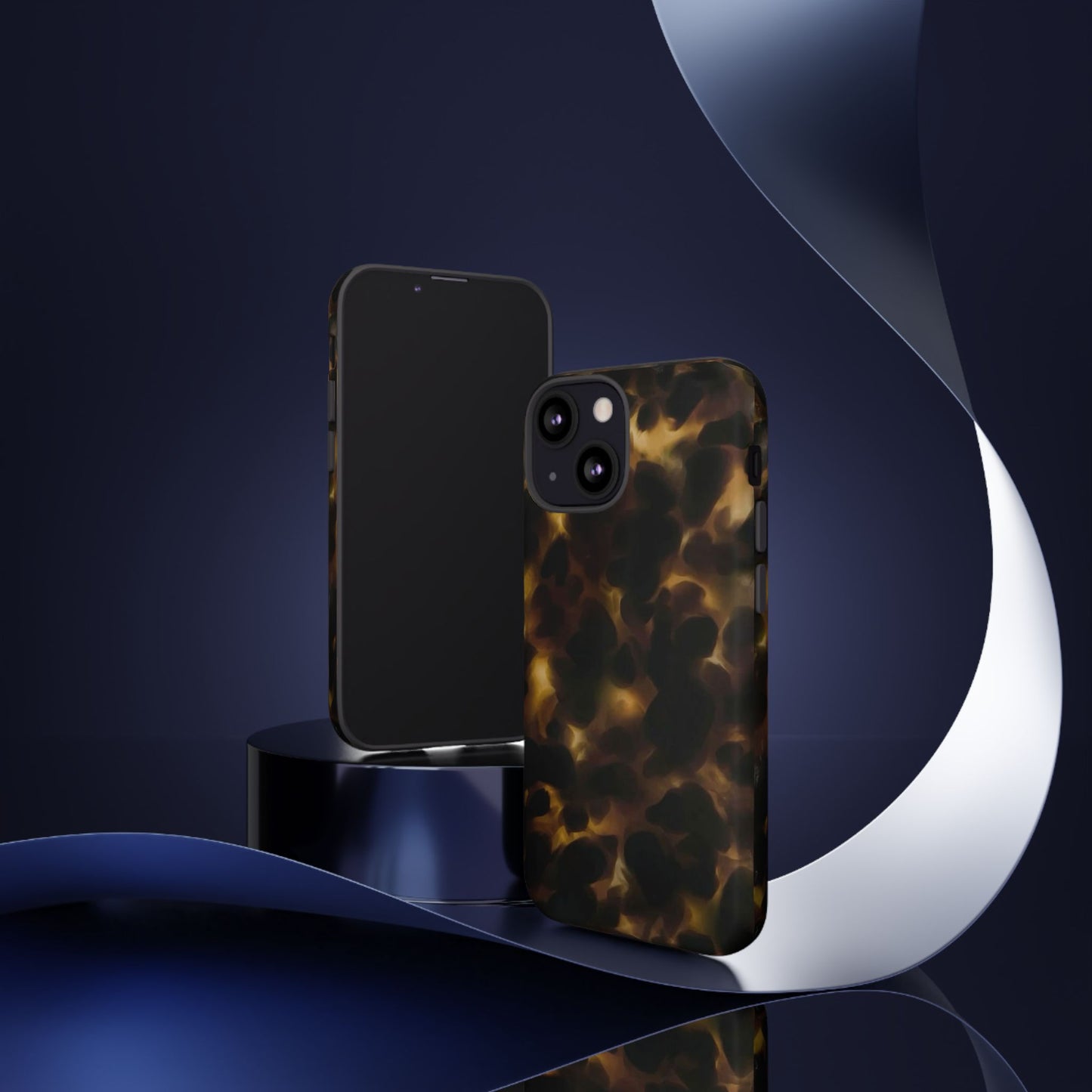 Tortoiseshell Phone Case — Protective Tough Case with Classic Brown Pattern