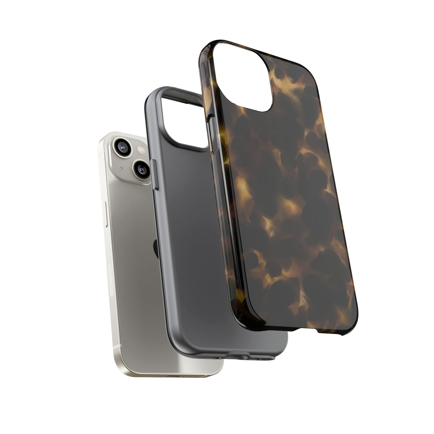 Tortoiseshell Phone Case — Protective Tough Case with Classic Brown Pattern
