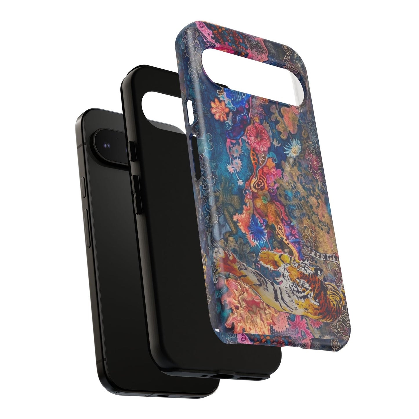 Phone Case - Colorful Floral Tiger Tough Case
