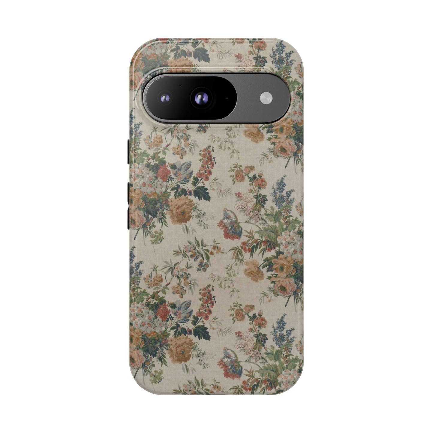 Floral Vintage Tough Phone Case – Antique Rose Pattern