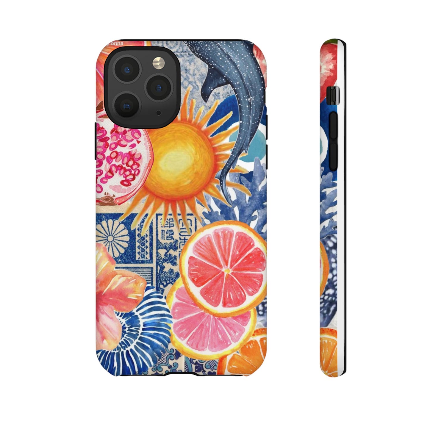 Tough Cases — Tropical Citrus Sun & Dolphin Phone Case