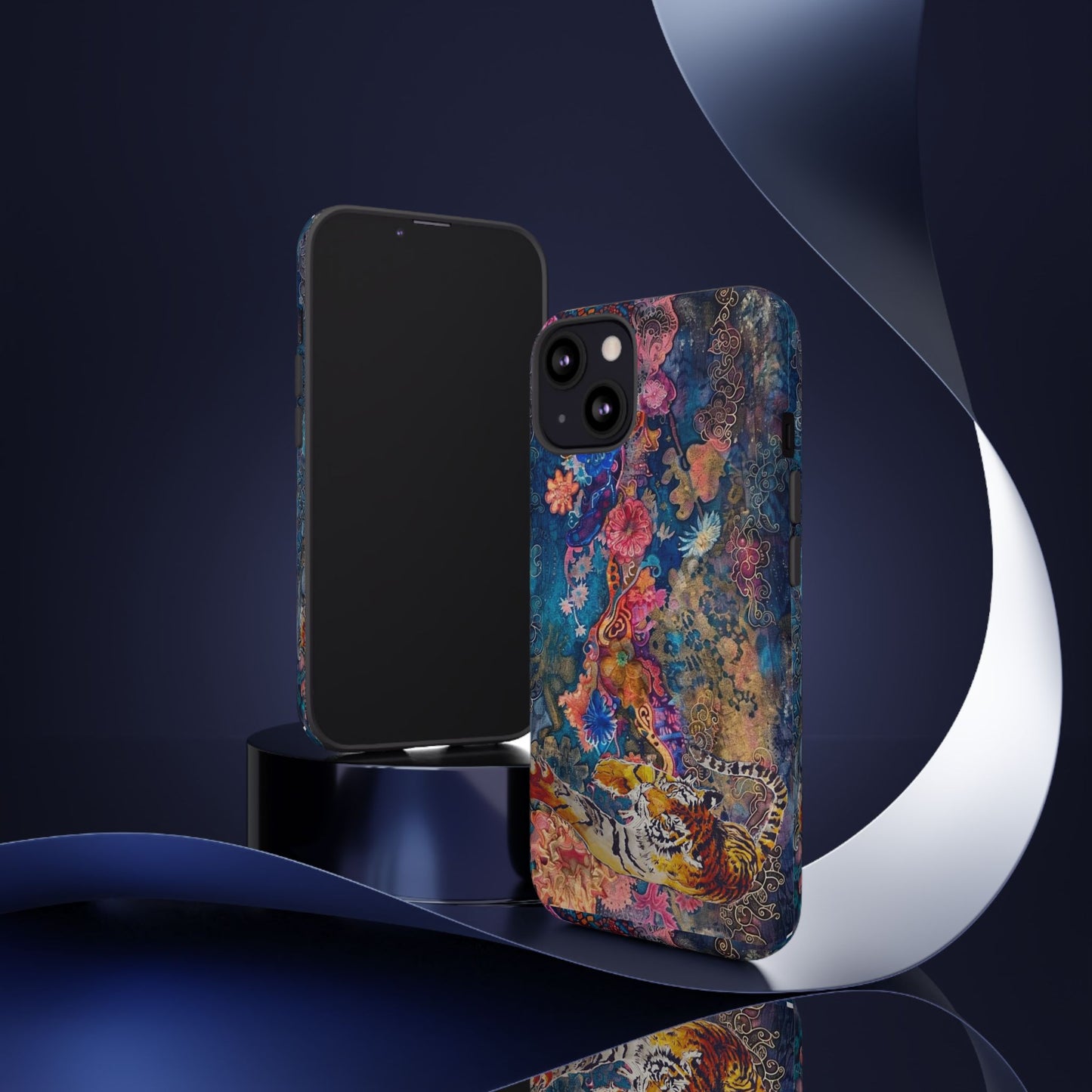 Phone Case - Colorful Floral Tiger Tough Case