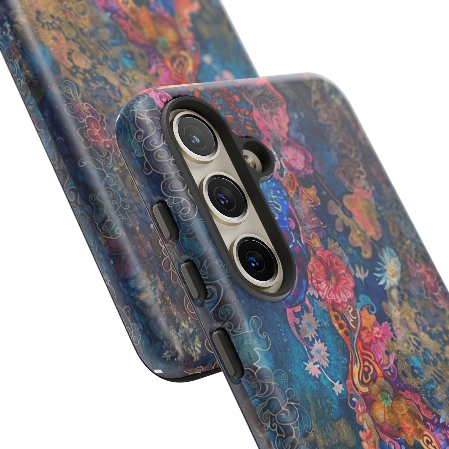 Phone Case - Colorful Floral Tiger Tough Case