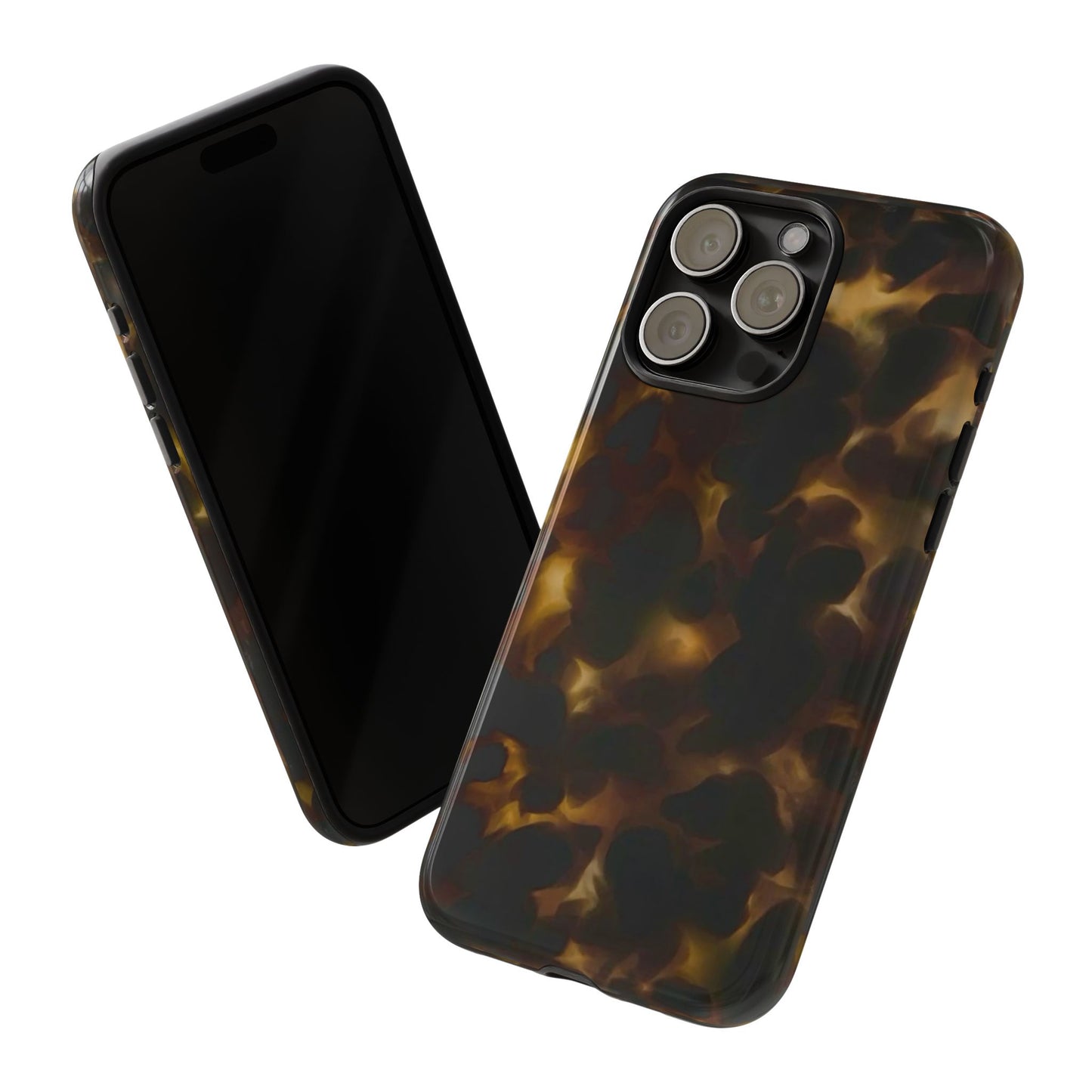 Tortoiseshell Phone Case — Protective Tough Case with Classic Brown Pattern