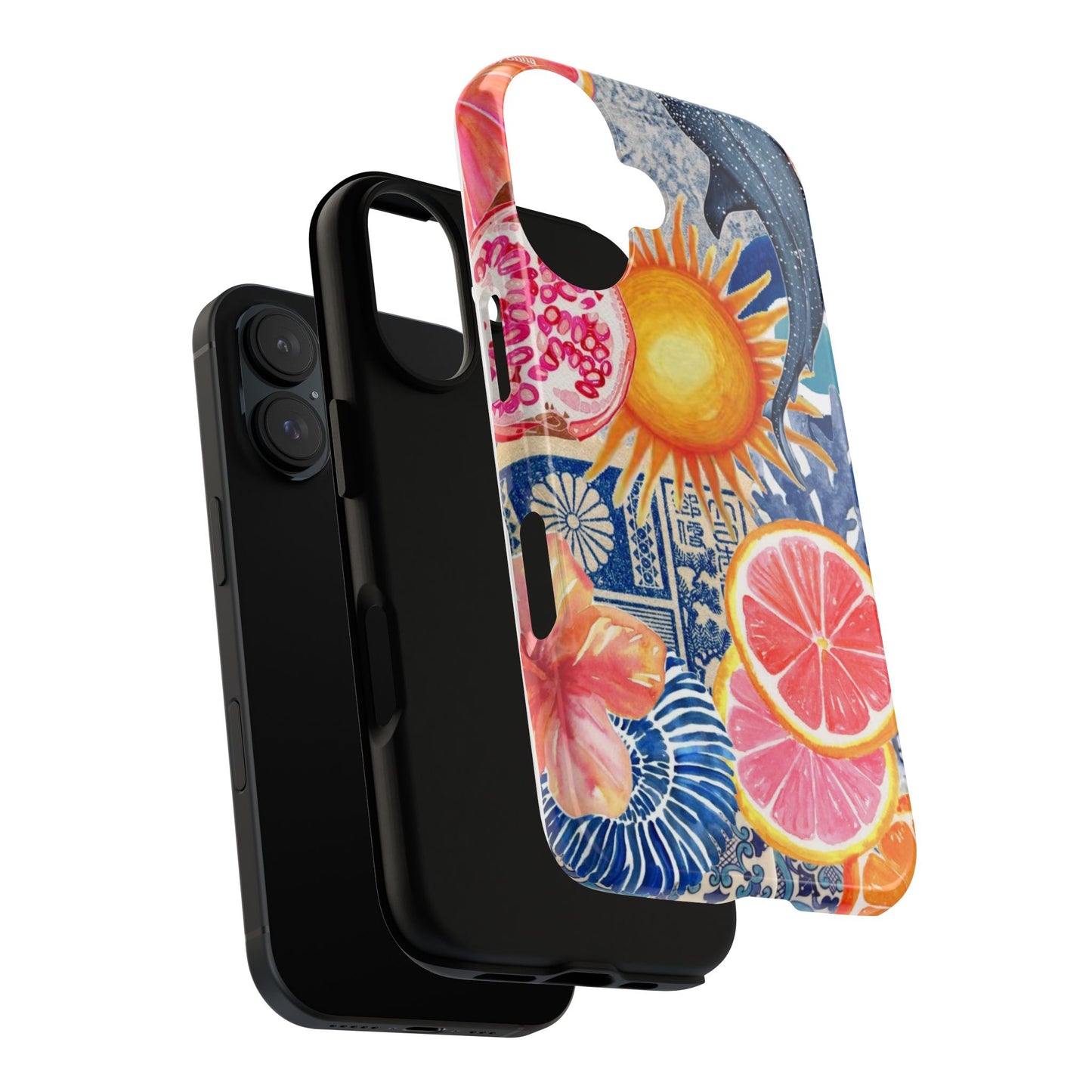 Tough Cases — Tropical Citrus Sun & Dolphin Phone Case