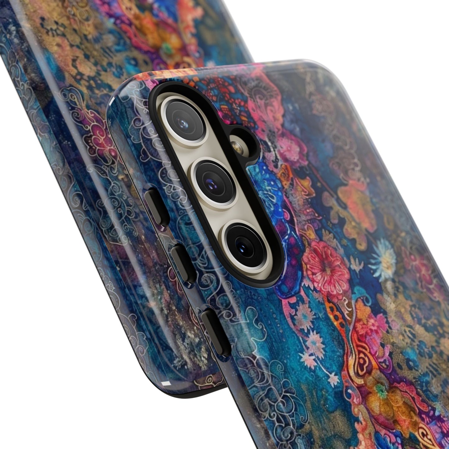 Phone Case - Colorful Floral Tiger Tough Case