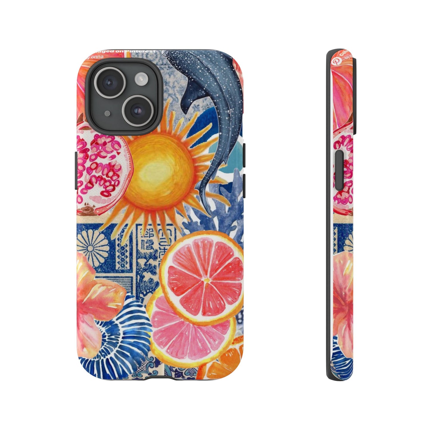 Tough Cases — Tropical Citrus Sun & Dolphin Phone Case
