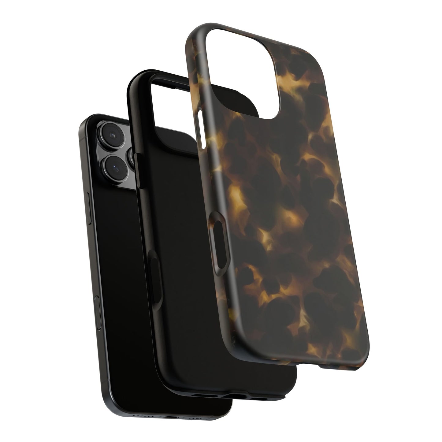 Tortoiseshell Phone Case — Protective Tough Case with Classic Brown Pattern