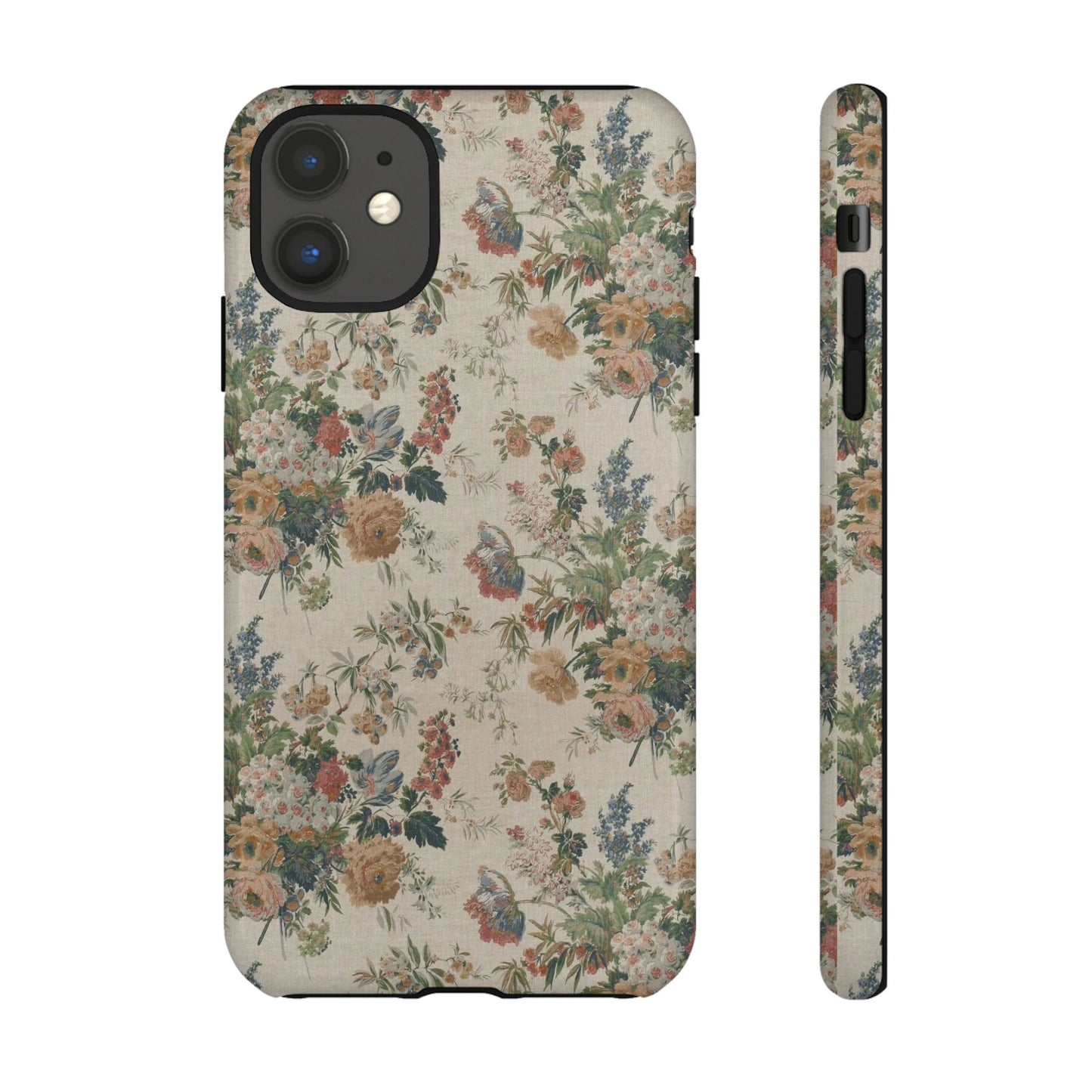 Floral Vintage Tough Phone Case – Antique Rose Pattern