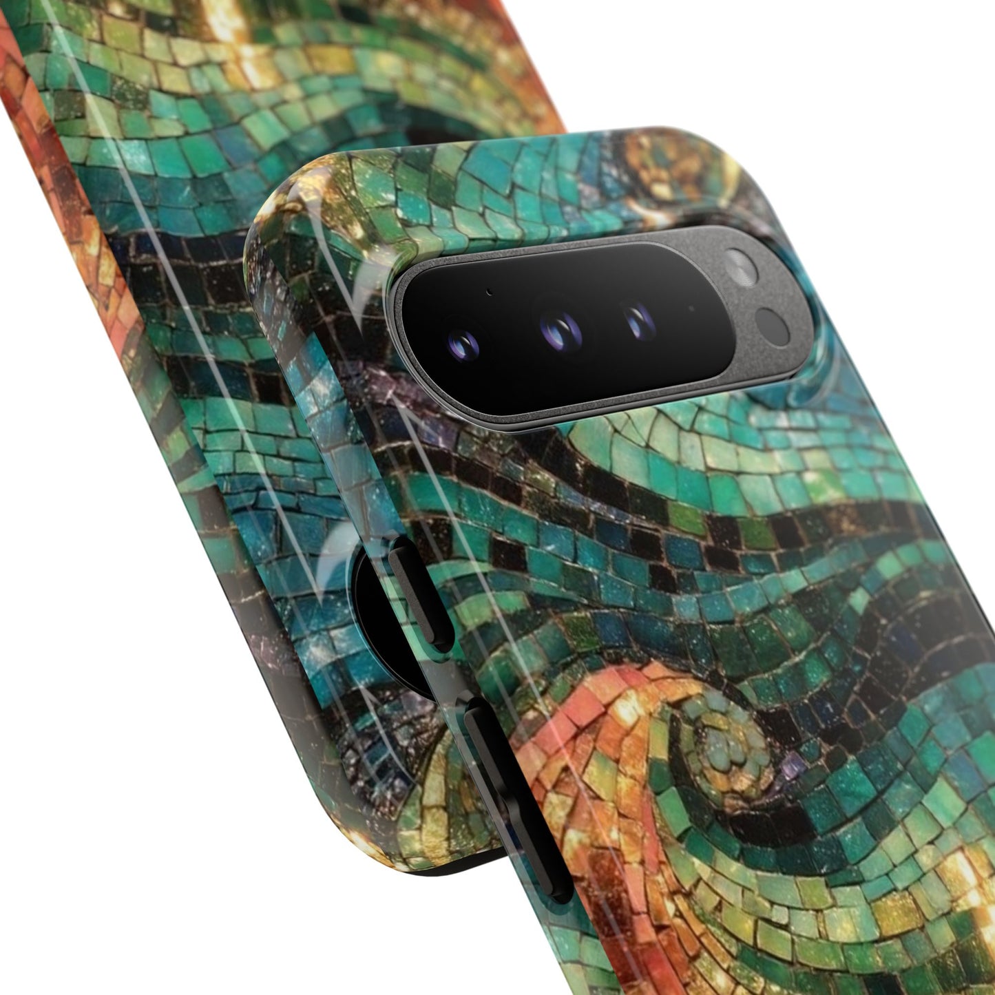 Mosaic Wave Phone Case – Colorful Artistic Tile Design Tough Case