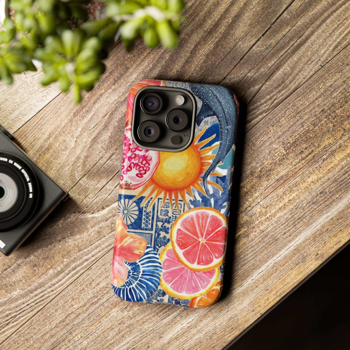 Tough Cases — Tropical Citrus Sun & Dolphin Phone Case