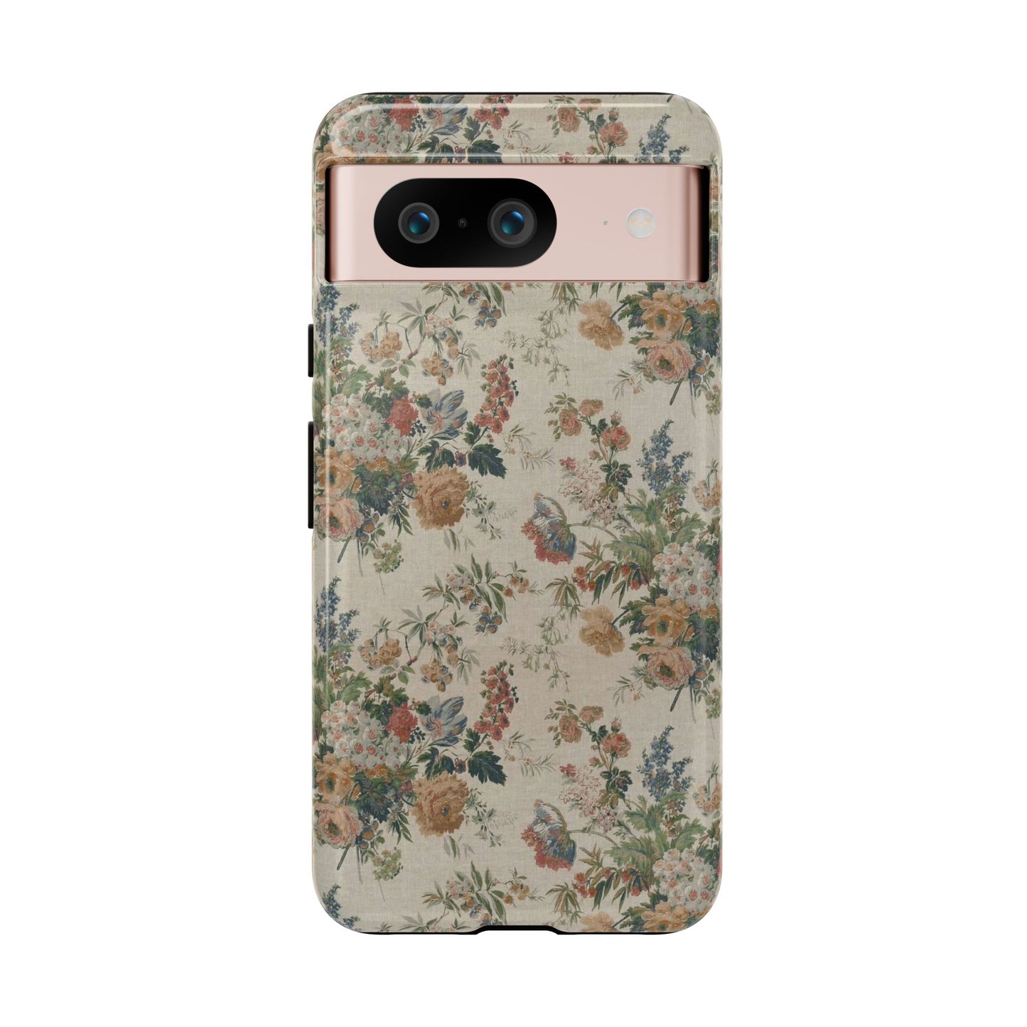 Floral Vintage Tough Phone Case – Antique Rose Pattern