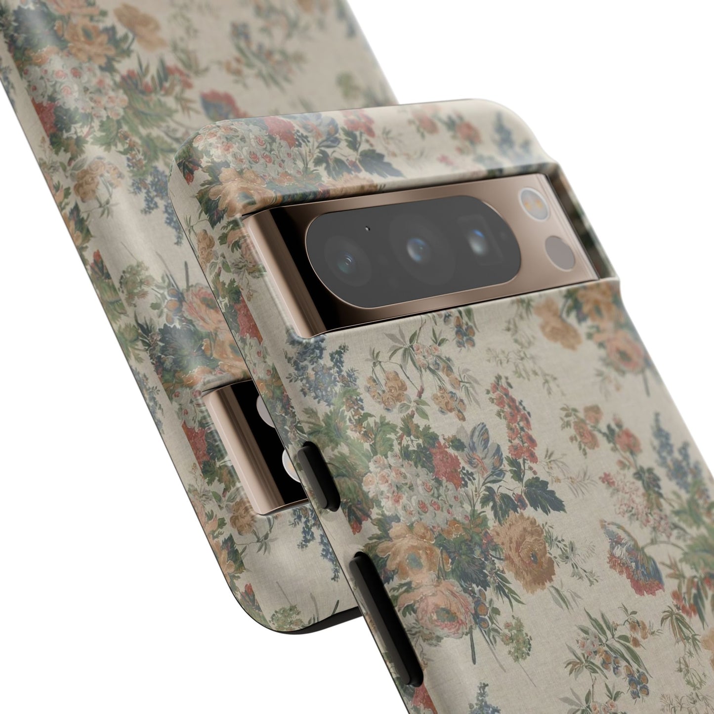 Floral Vintage Tough Phone Case – Antique Rose Pattern