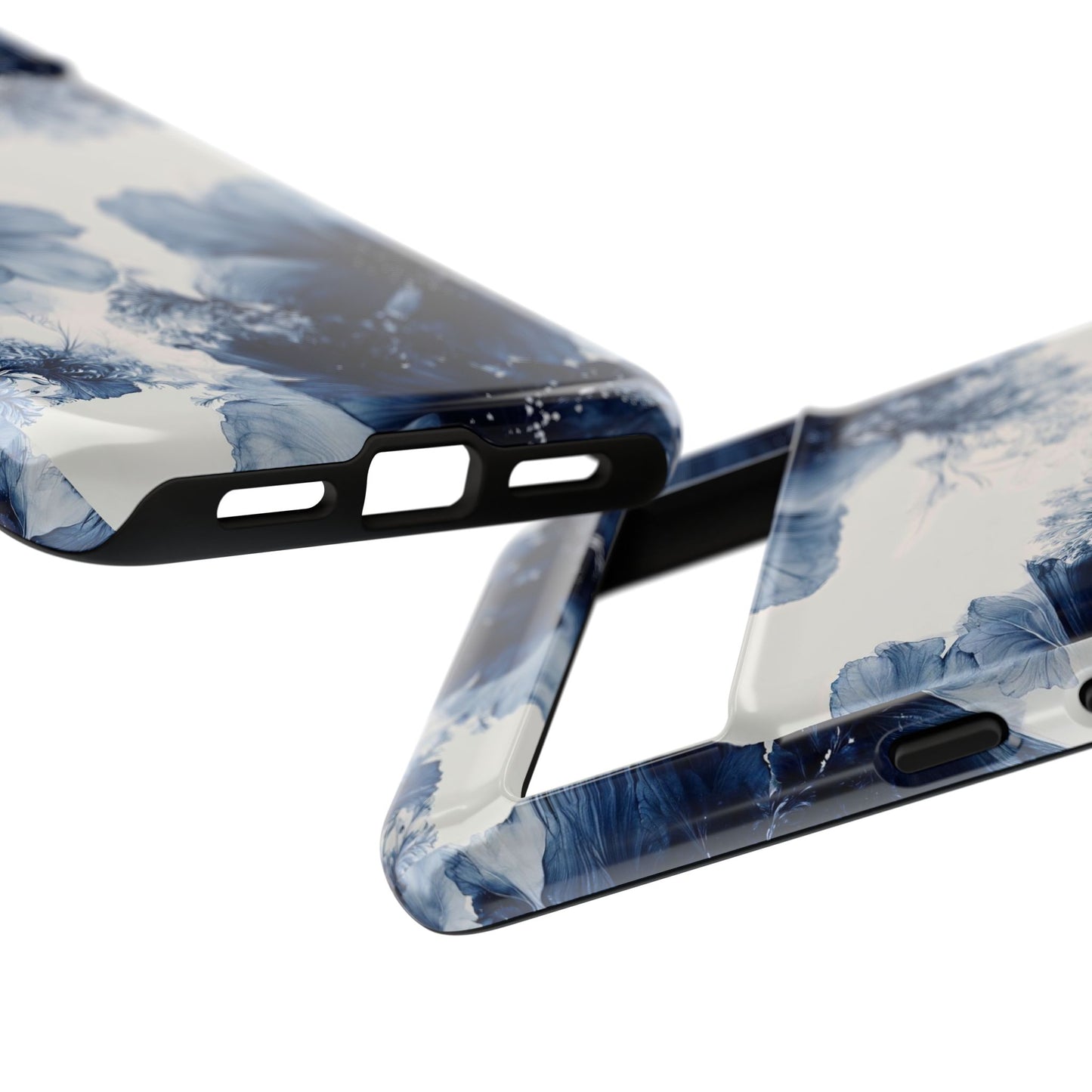 Floral Indigo Tough Phone Case — Blue Botanical Protective Cover