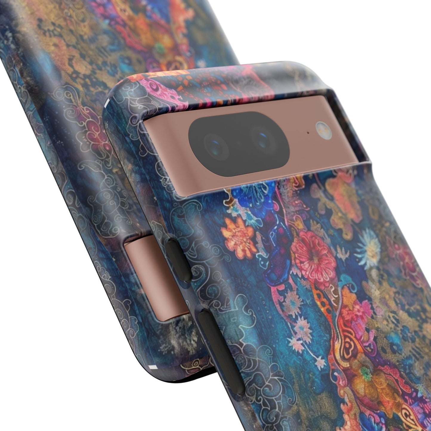 Phone Case - Colorful Floral Tiger Tough Case