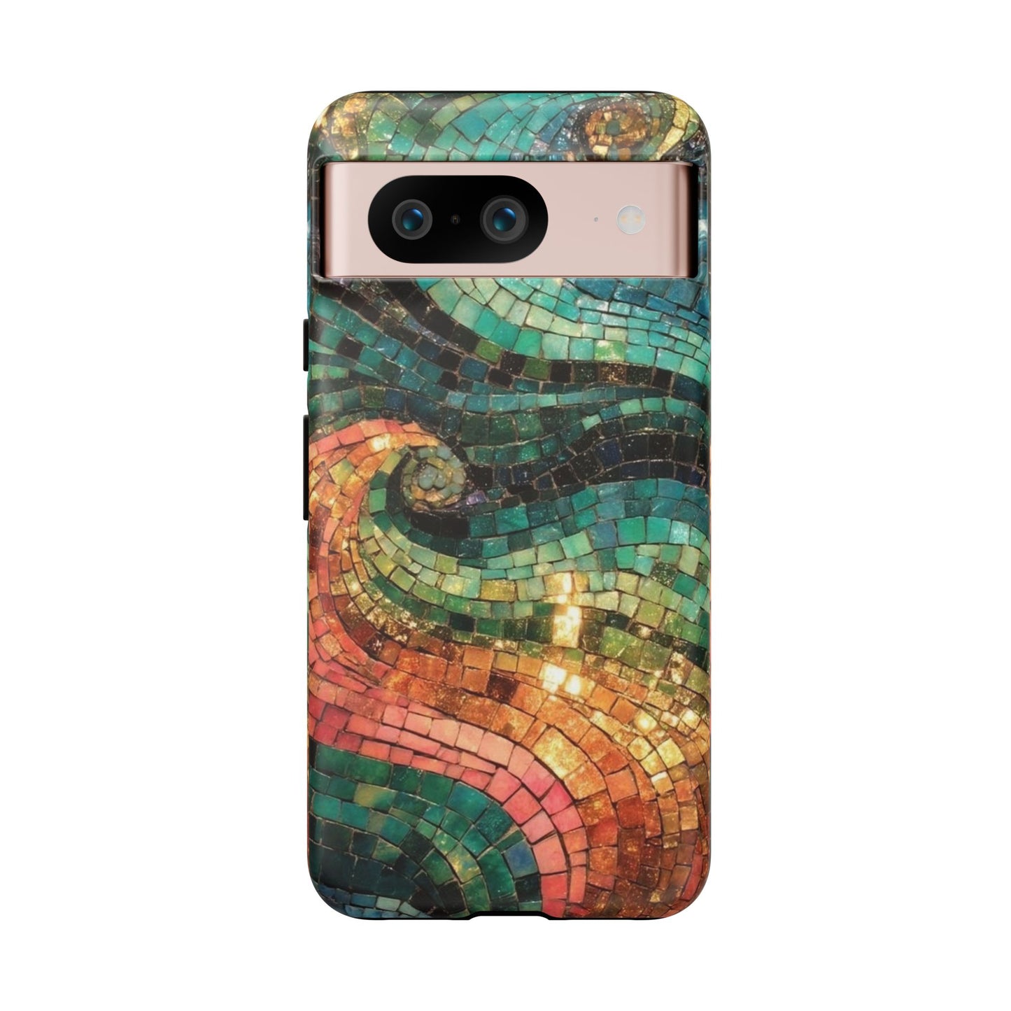 Mosaic Wave Phone Case – Colorful Artistic Tile Design Tough Case