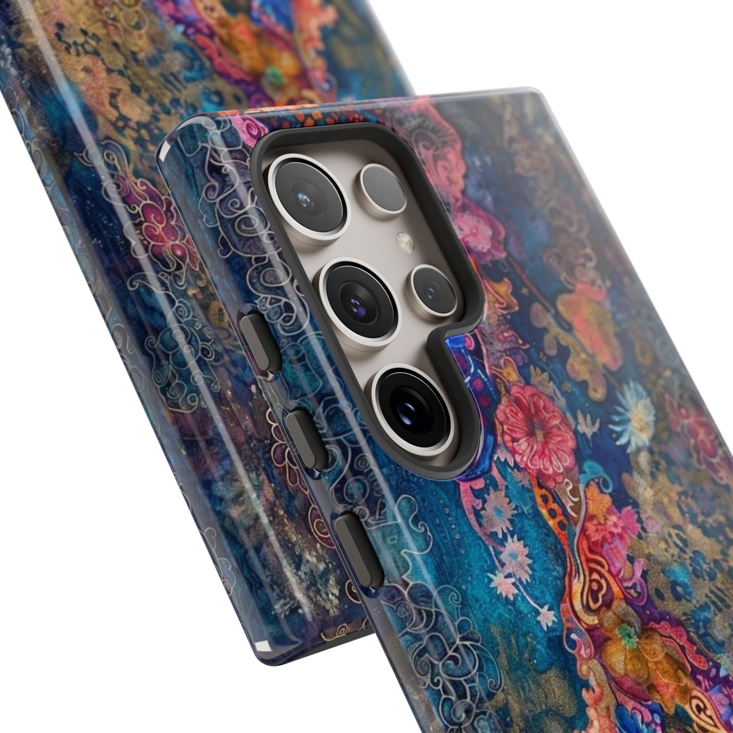 Phone Case - Colorful Floral Tiger Tough Case