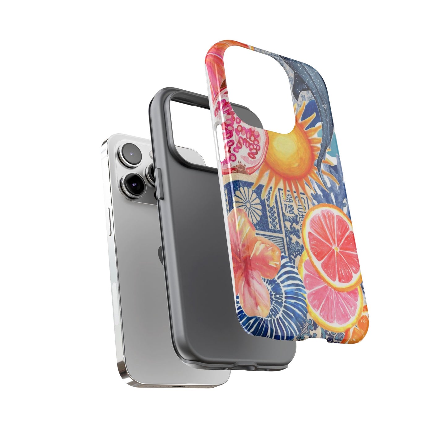 Tough Cases — Tropical Citrus Sun & Dolphin Phone Case