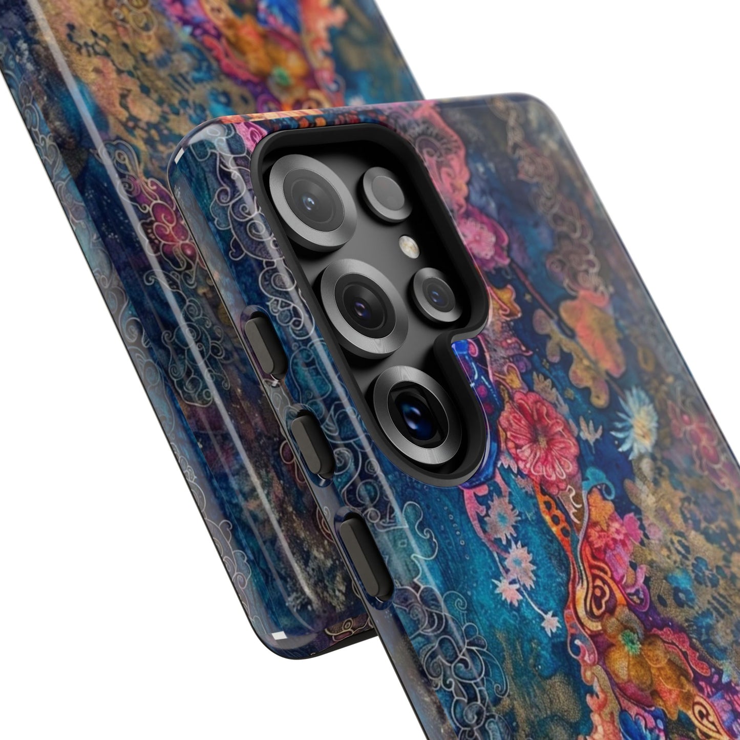 Phone Case - Colorful Floral Tiger Tough Case