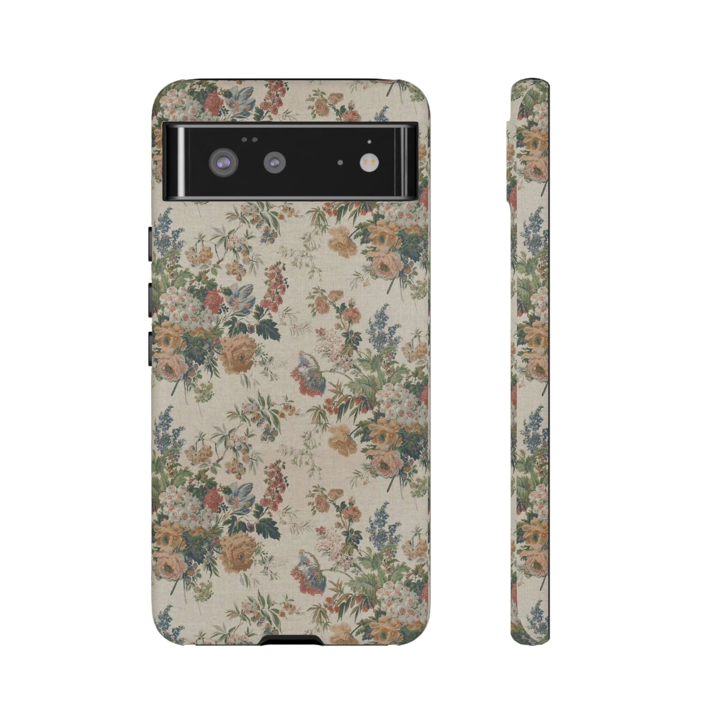 Floral Vintage Tough Phone Case – Antique Rose Pattern