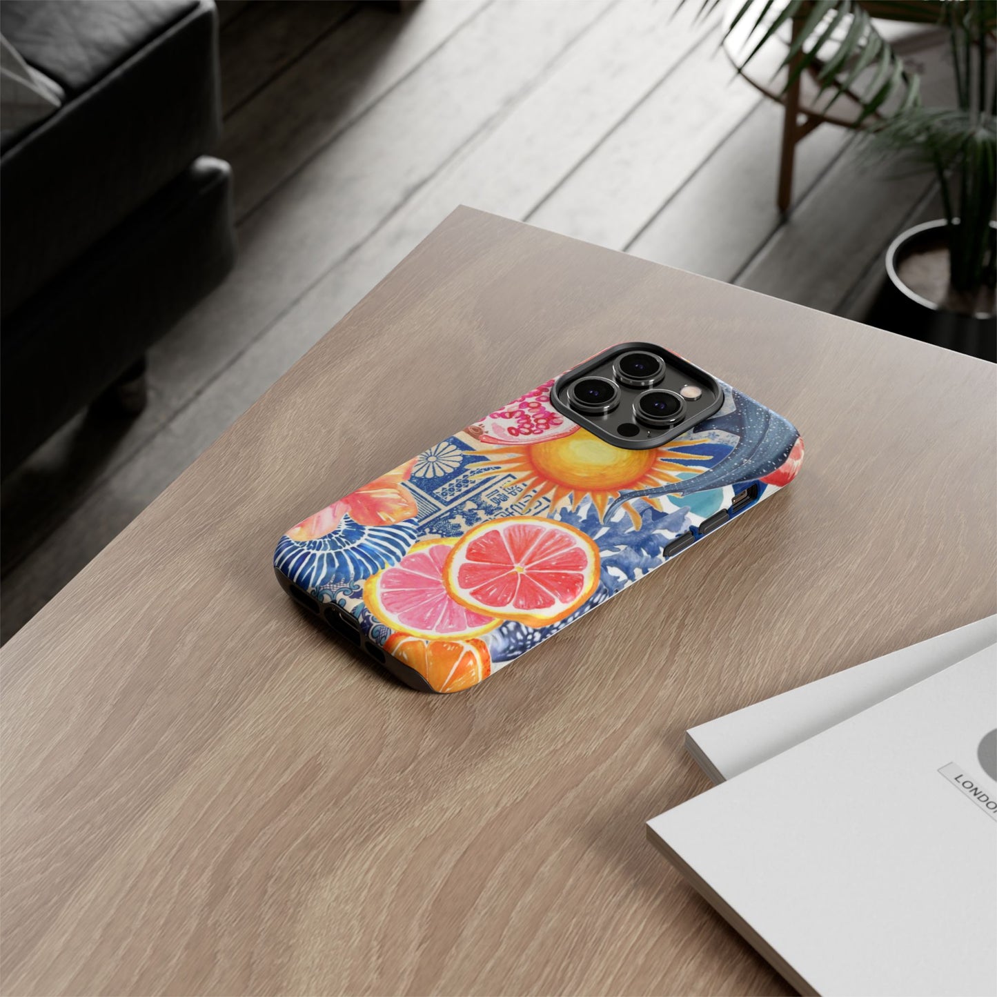 Tough Cases — Tropical Citrus Sun & Dolphin Phone Case