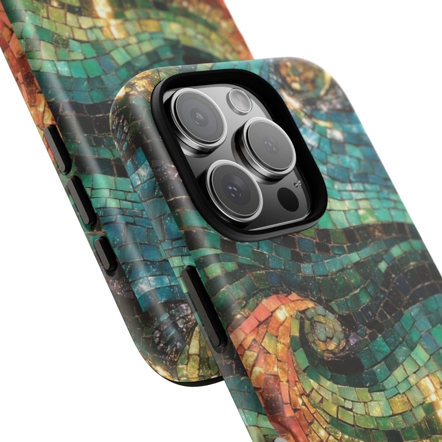 Mosaic Wave Phone Case – Colorful Artistic Tile Design Tough Case