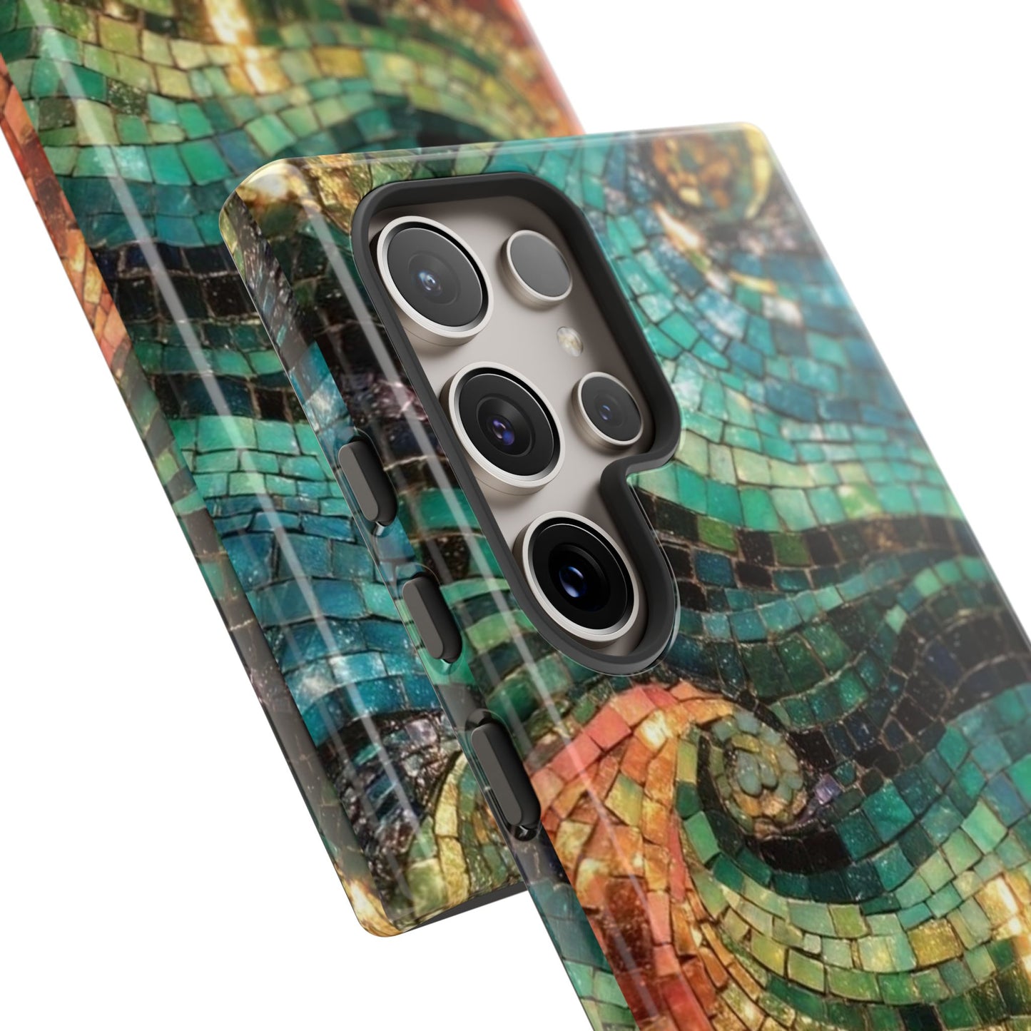 Mosaic Wave Phone Case – Colorful Artistic Tile Design Tough Case