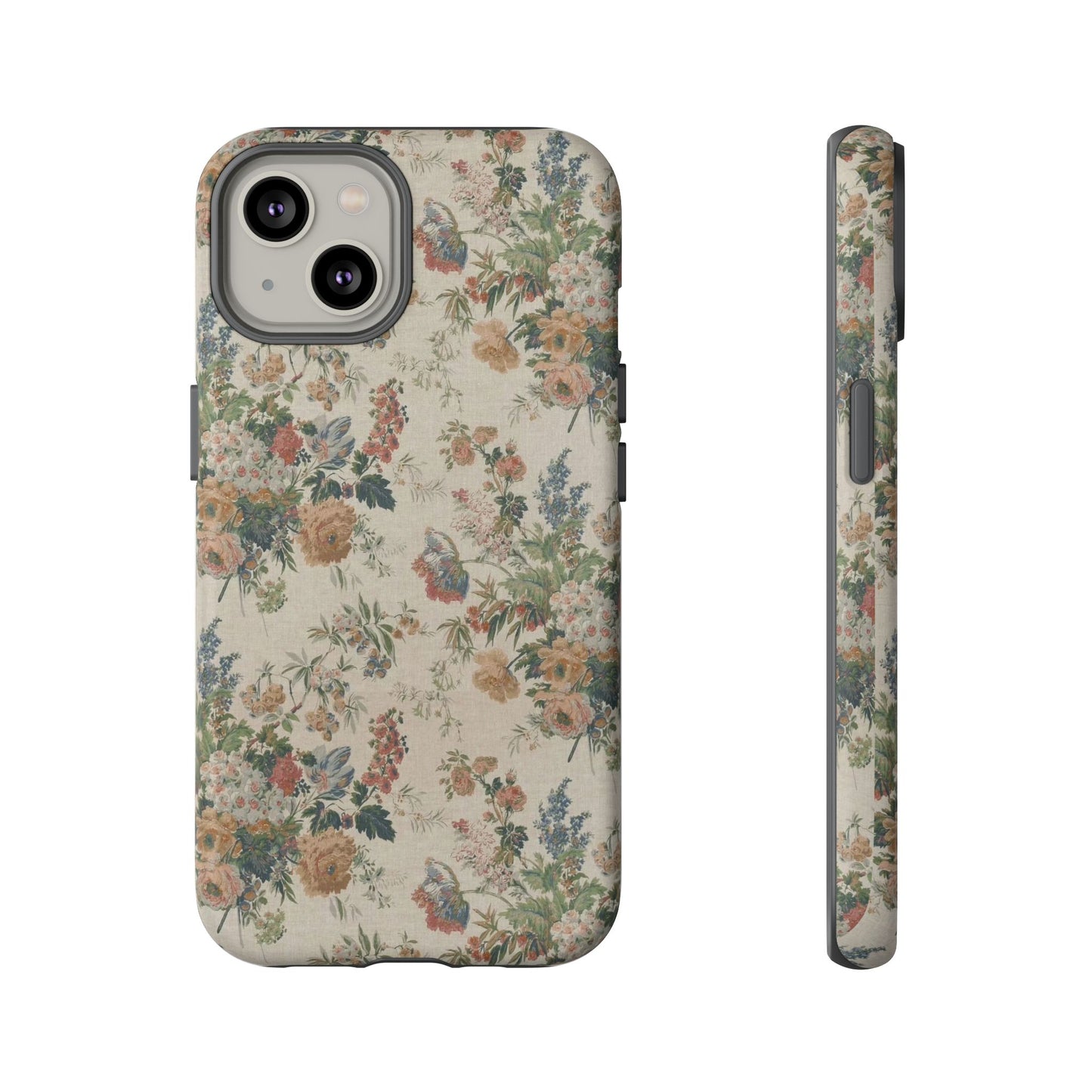 Floral Vintage Tough Phone Case – Antique Rose Pattern