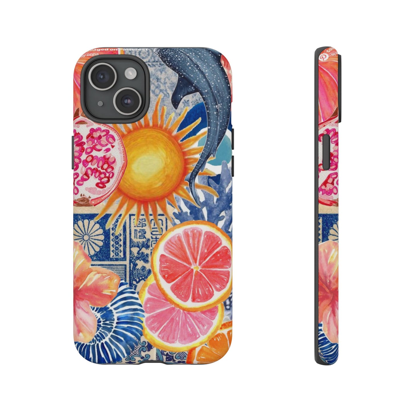 Tough Cases — Tropical Citrus Sun & Dolphin Phone Case