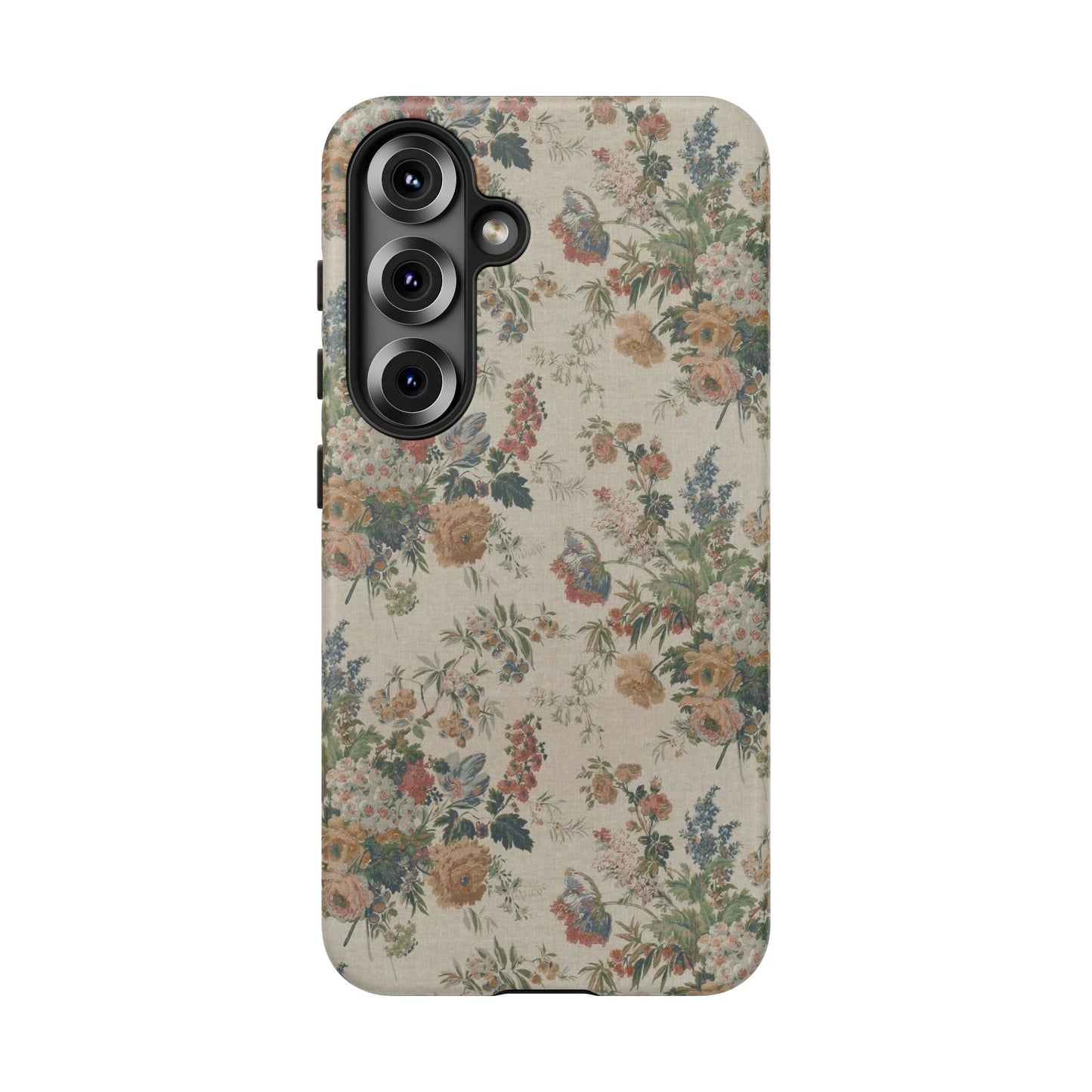 Floral Vintage Tough Phone Case – Antique Rose Pattern