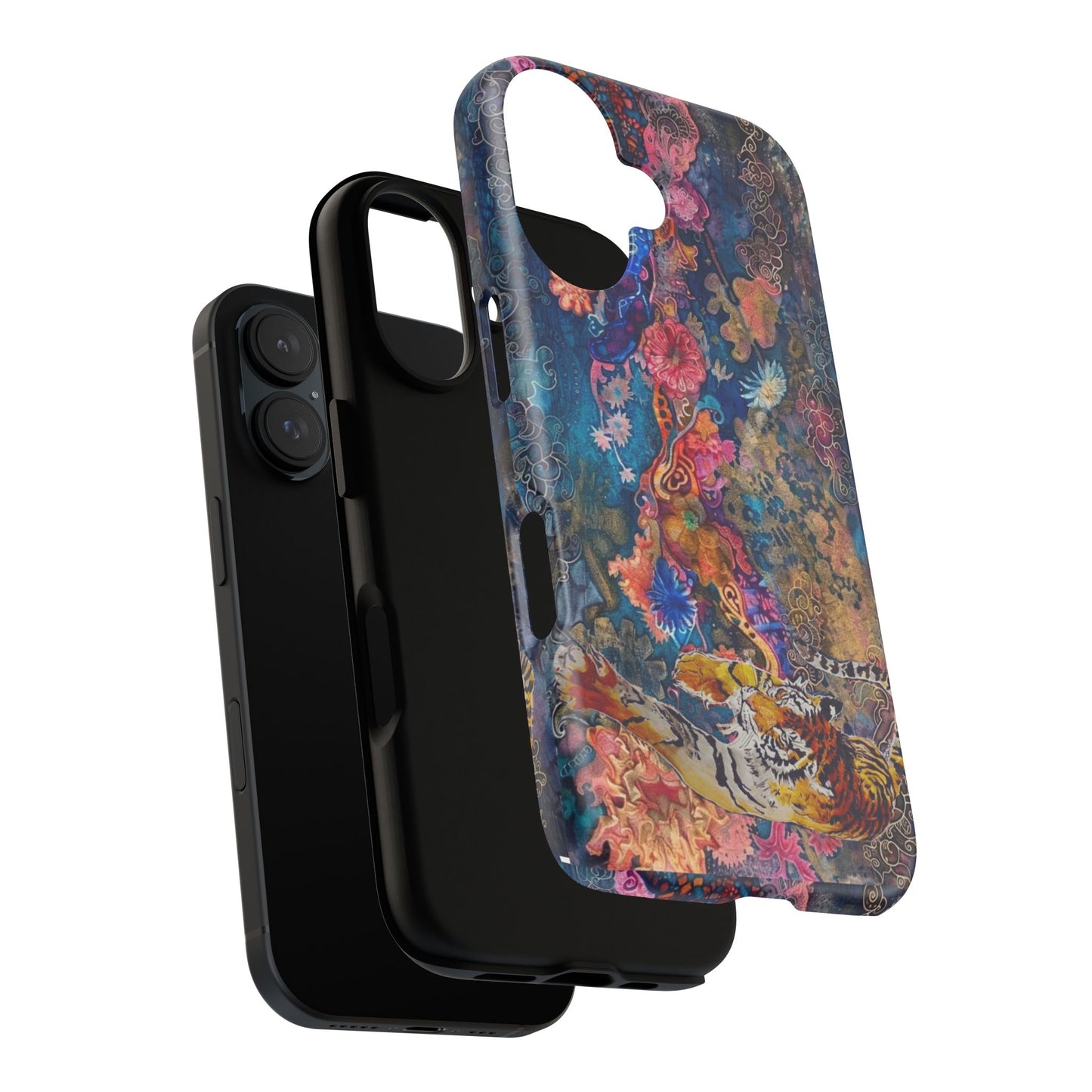 Phone Case - Colorful Floral Tiger Tough Case