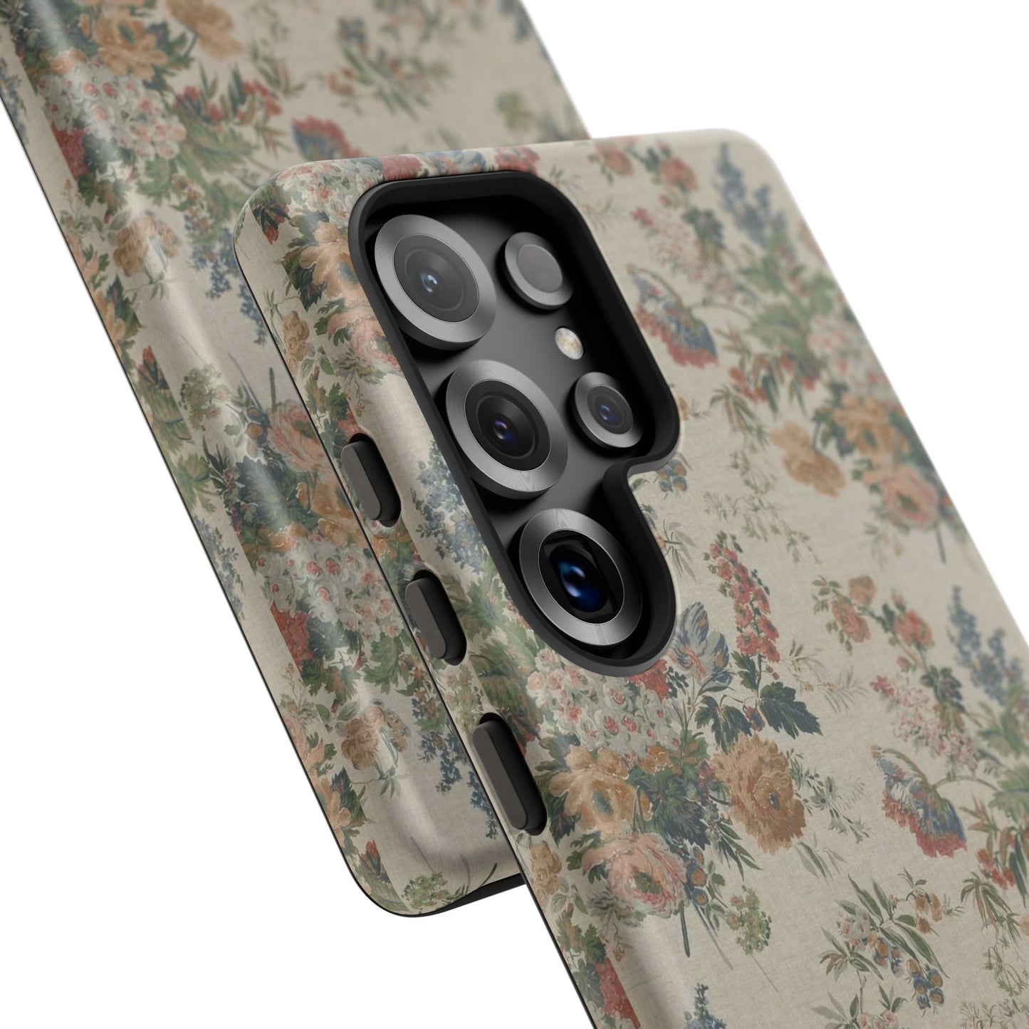 Floral Vintage Tough Phone Case – Antique Rose Pattern